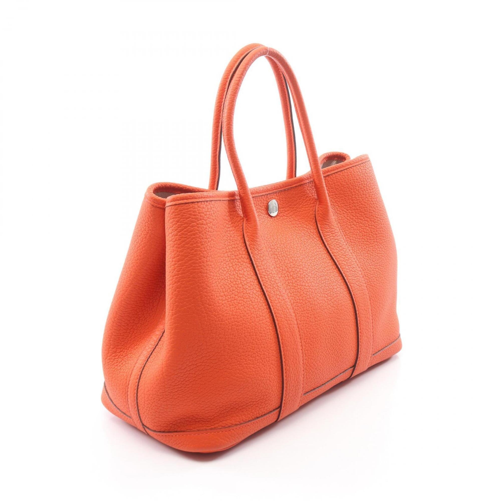 Hermes Garden Orange Negonda Leather Handbag Tote Bag (Pre-Owned)