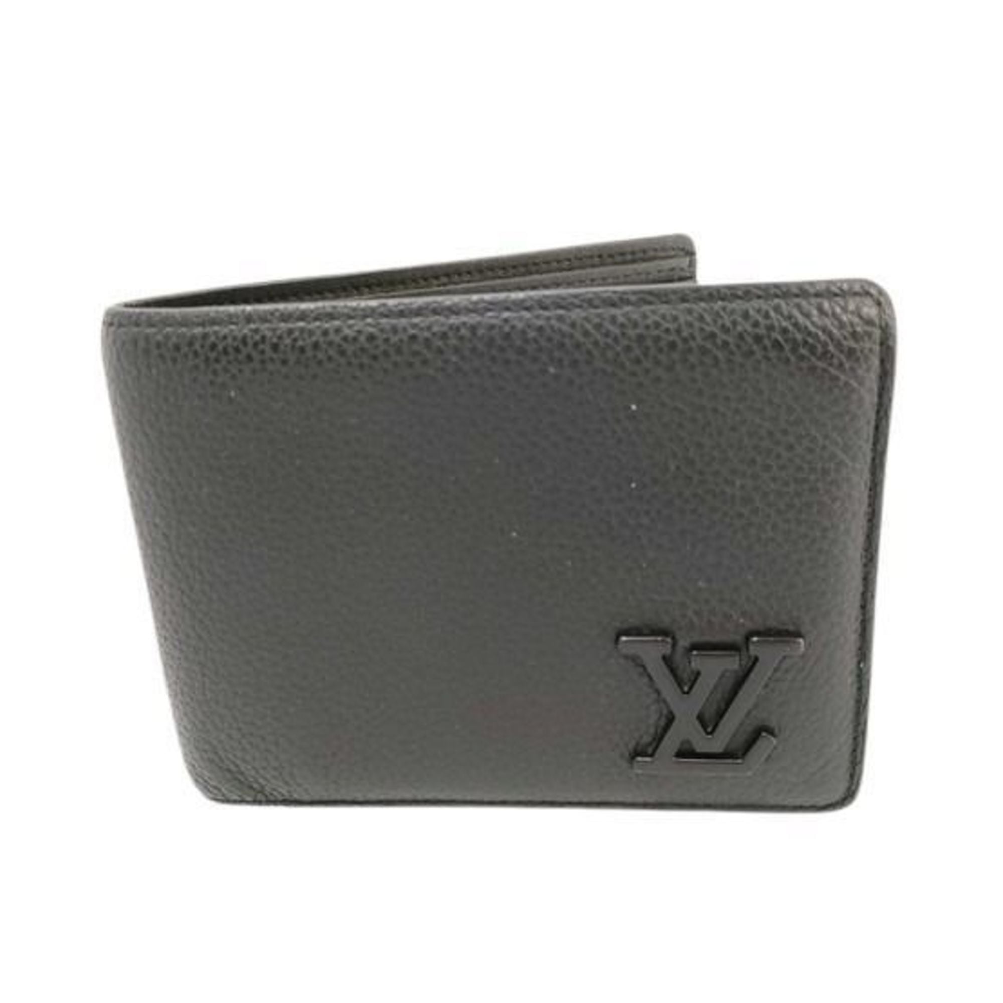 Louis Vuitton Black Leather Wallet (Bi-Fold) (Pre-Owned)