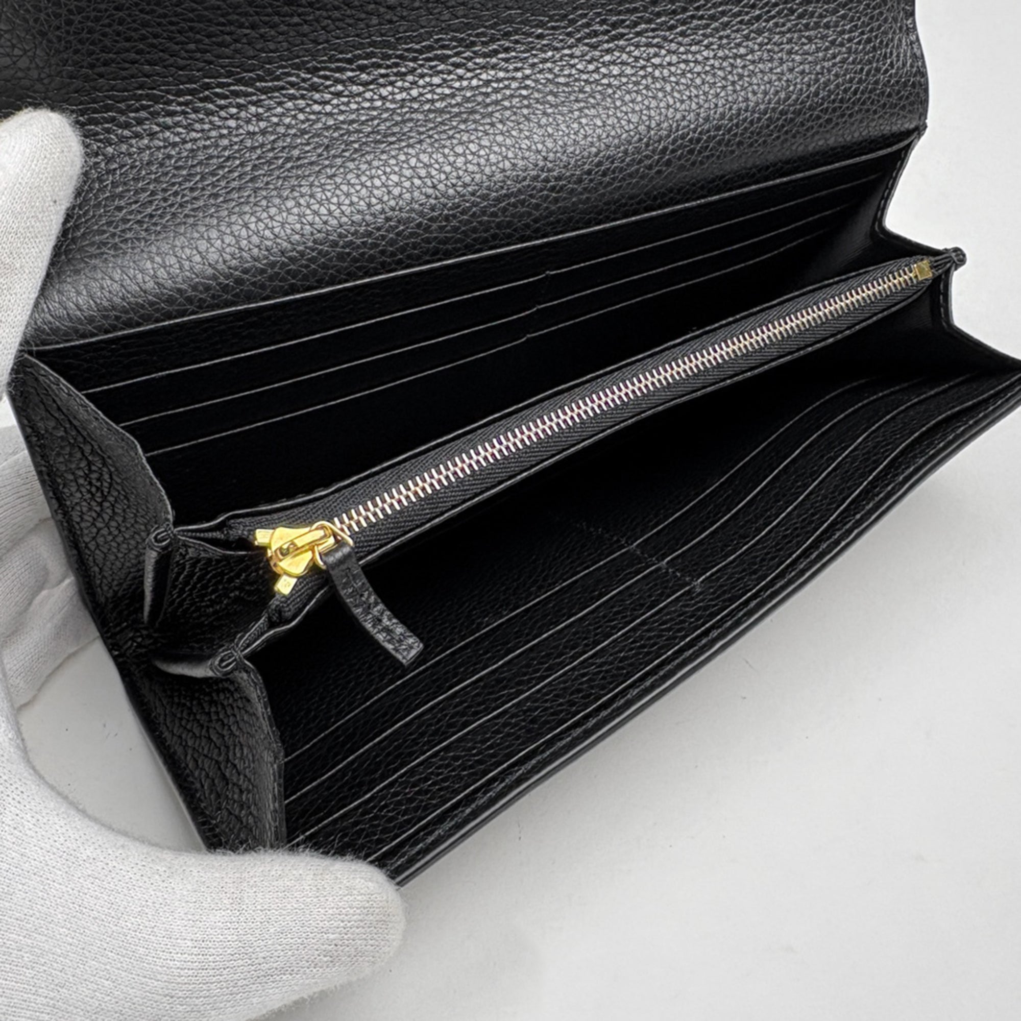 Gucci Beige Black Coated Canvas Leather (Pre-Owned)