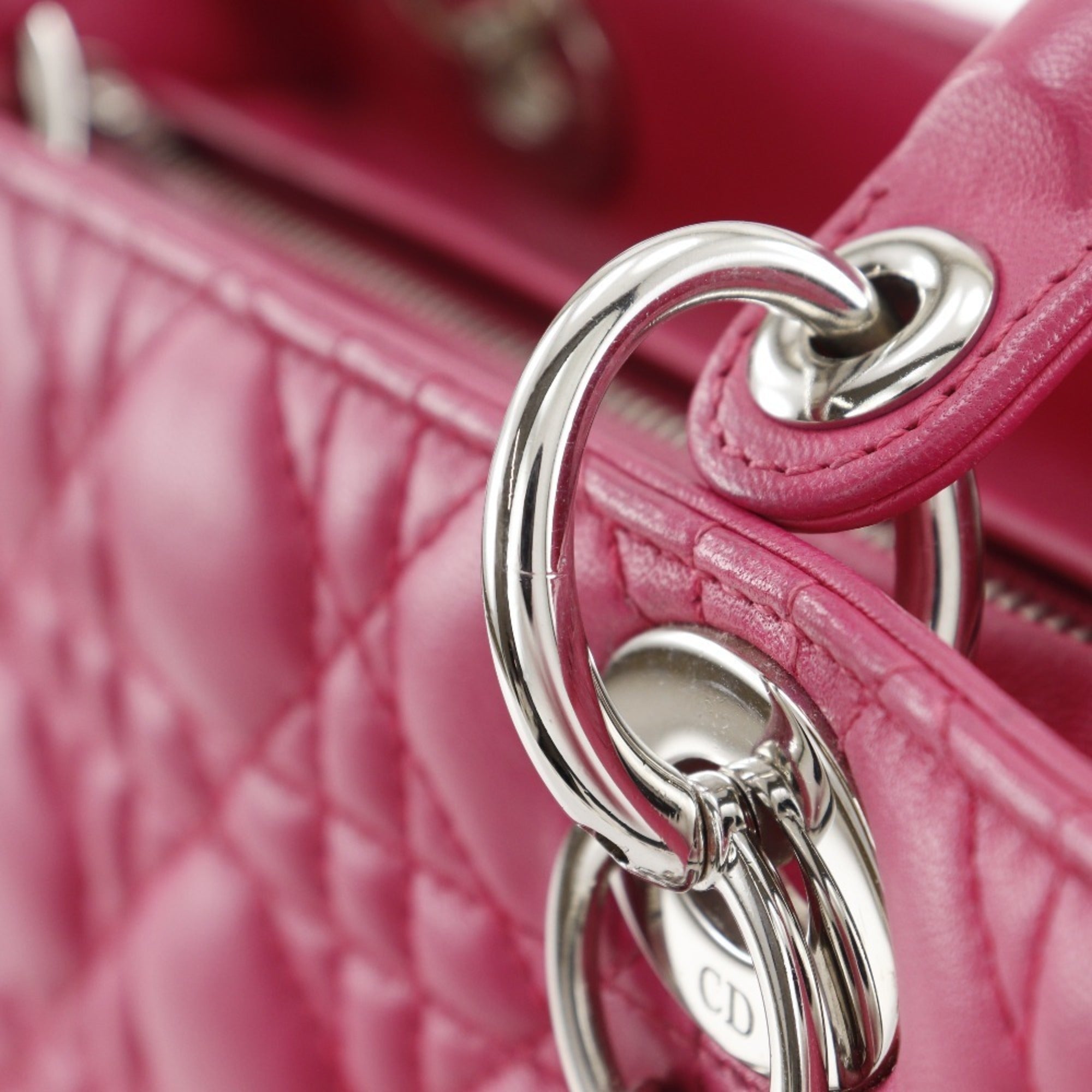 Christian Dior Lady Dior Pink Leather Handbag (Pre-Owned)