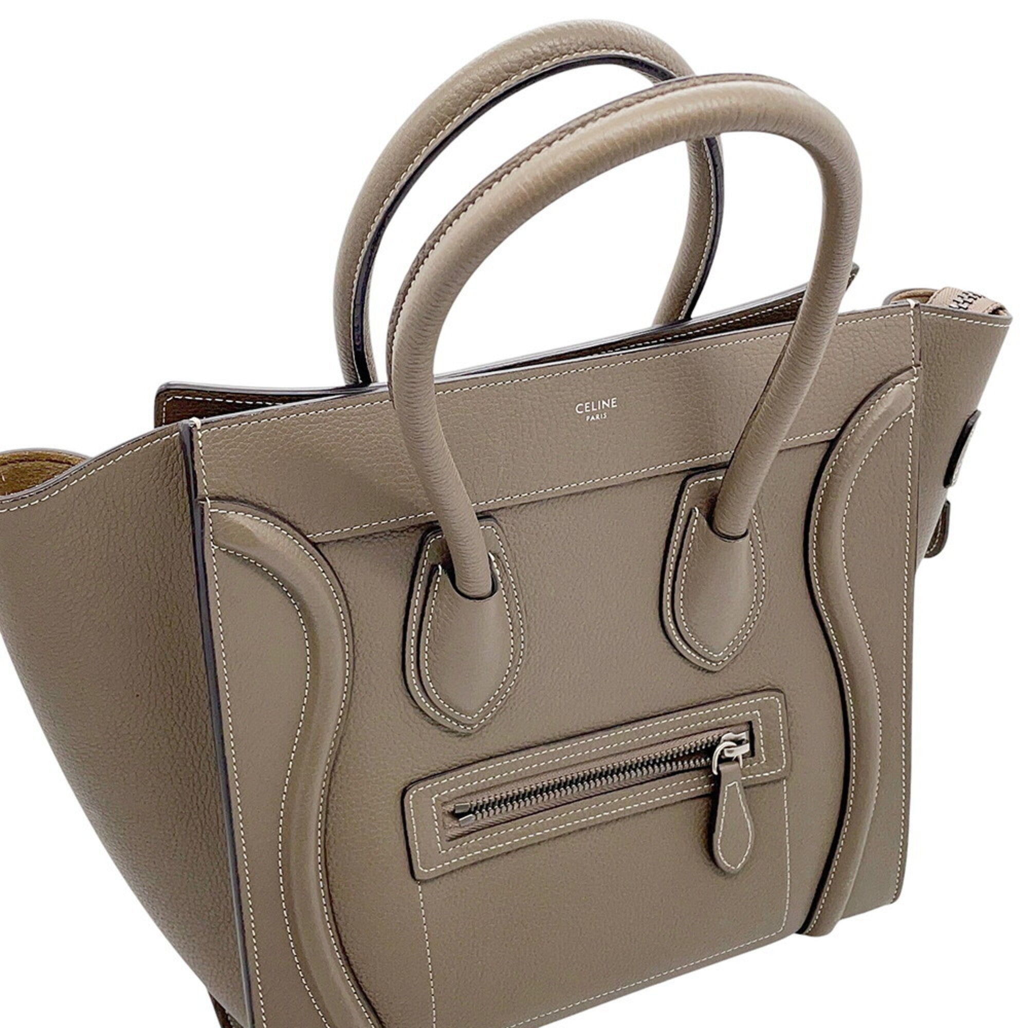 Celine Grayish Leather Handbag (Pre-Owned)
