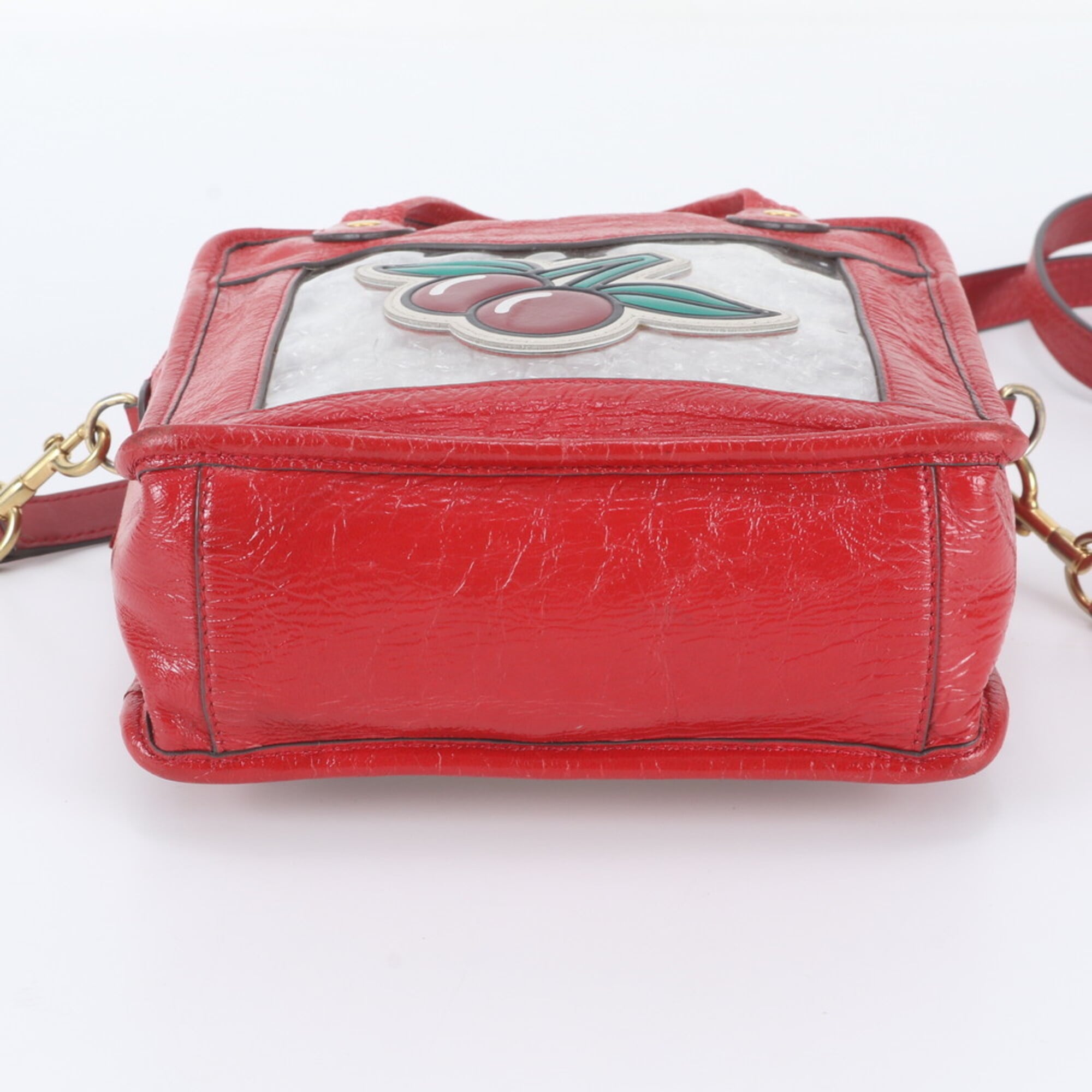 Anya Hindmarch Red Color Leather Handbag Shoulder Bag Tote Bag (Pre-Owned)