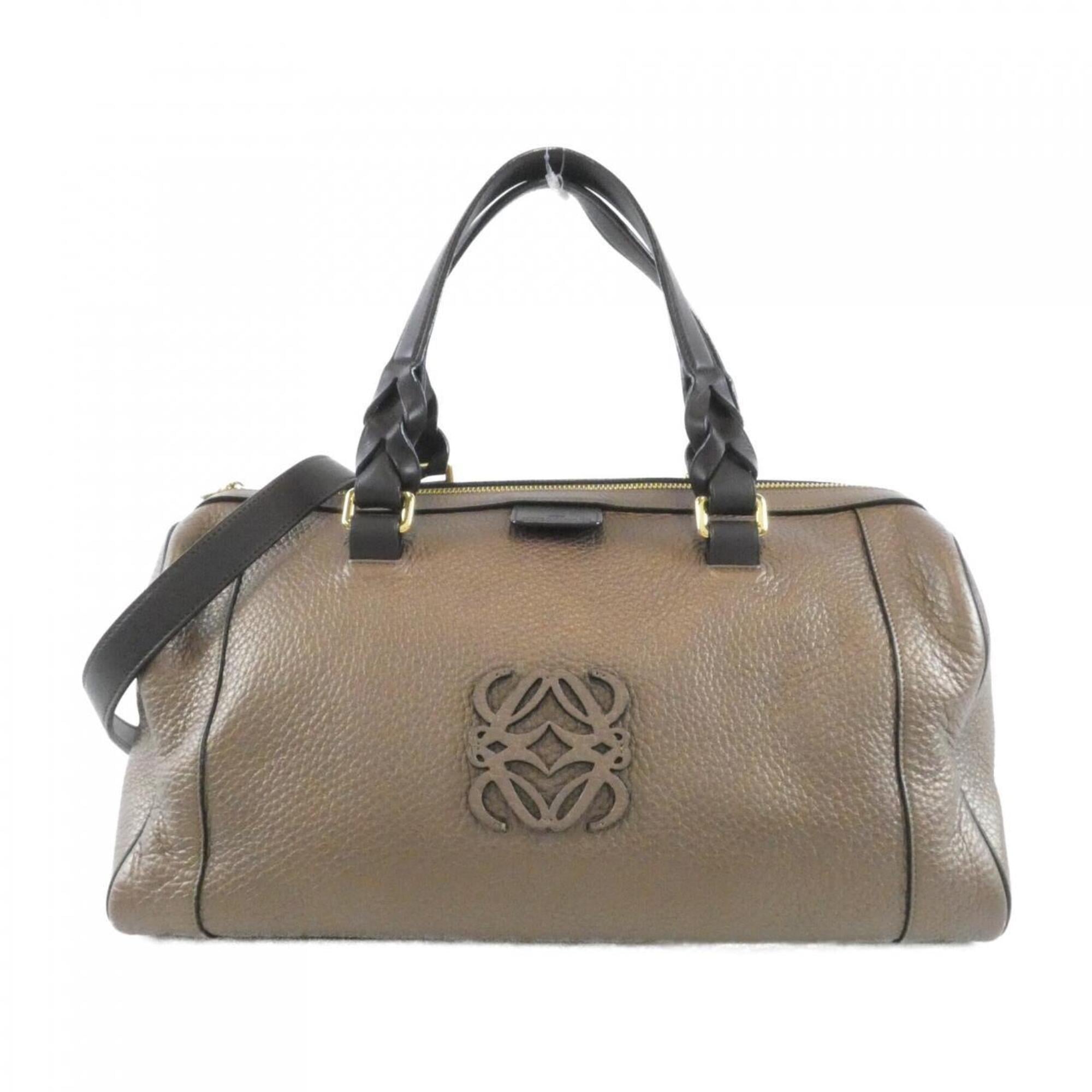 Loewe Brown Leather Boston Bag (Pre-Owned)