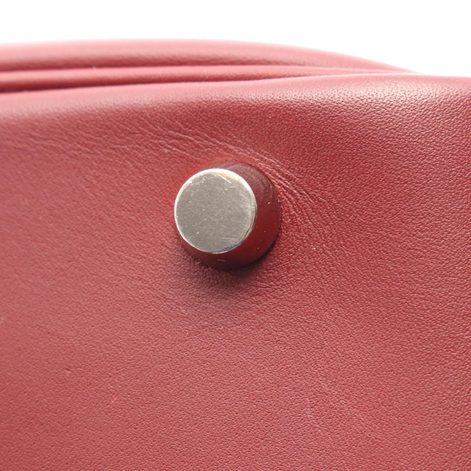 Hermes Bordeaux Rouge H Gulliver Leather Handbag (Pre-Owned)