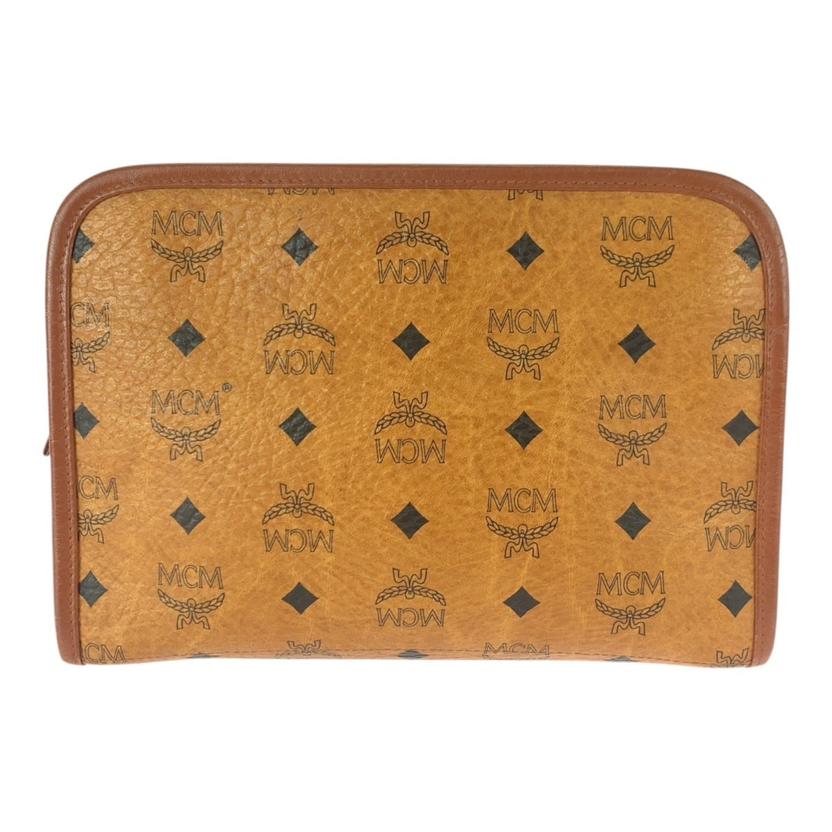 Mcm Brown Camel Pvc Leather Clutch Bag (Pre-Owned)