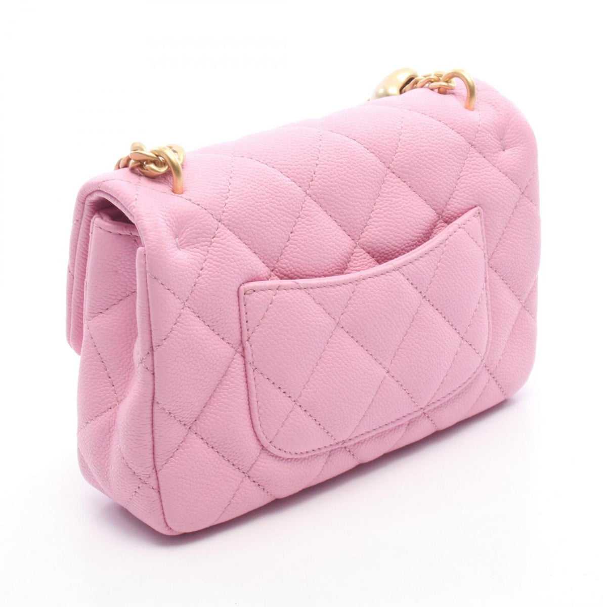 Chanel Pink Grained Calfskin Handbag Shoulder Bag (Pre-Owned)
