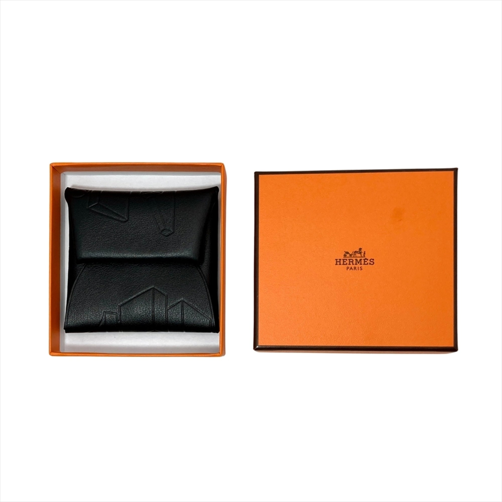 Hermes Black Noir Swift Leather Coin Purse/Coin Case (Pre-Owned)