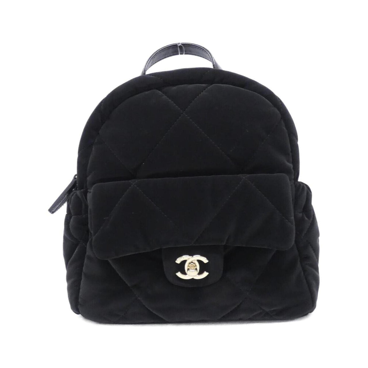 Chanel Black Velvet Nylon Backpack (Pre-Owned)