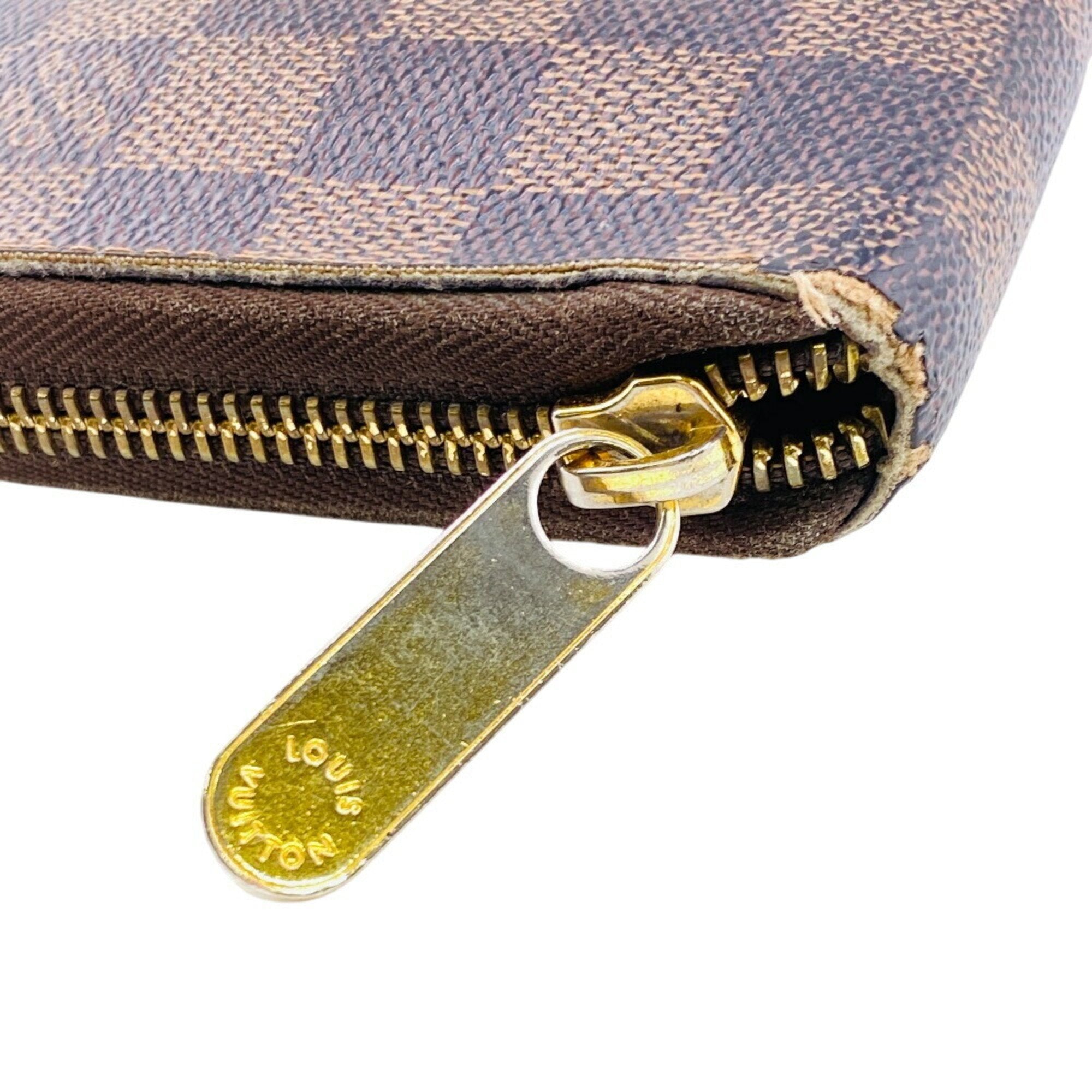 Louis Vuitton Brown Leather Long Wallet (Bi-Fold) (Pre-Owned)