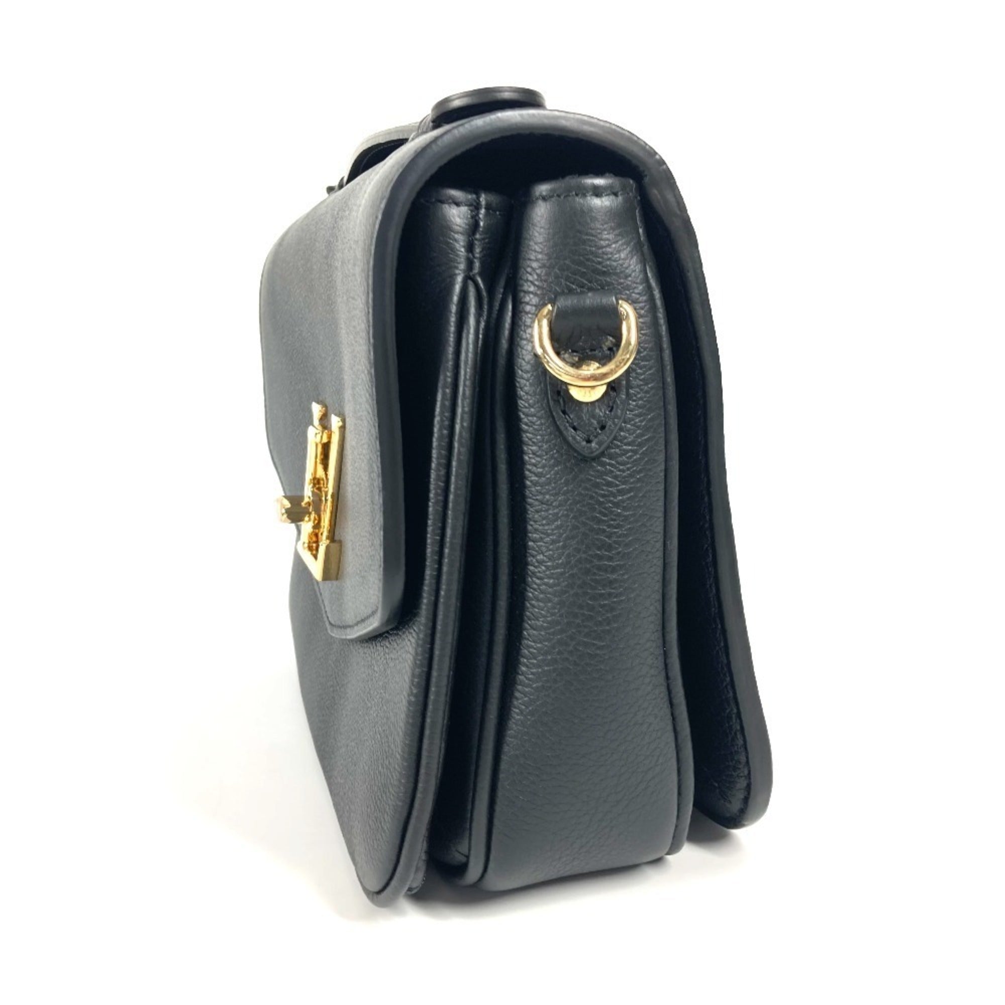 Louis Vuitton Black Noir Leather Handbag Shoulder Bag (Pre-Owned)