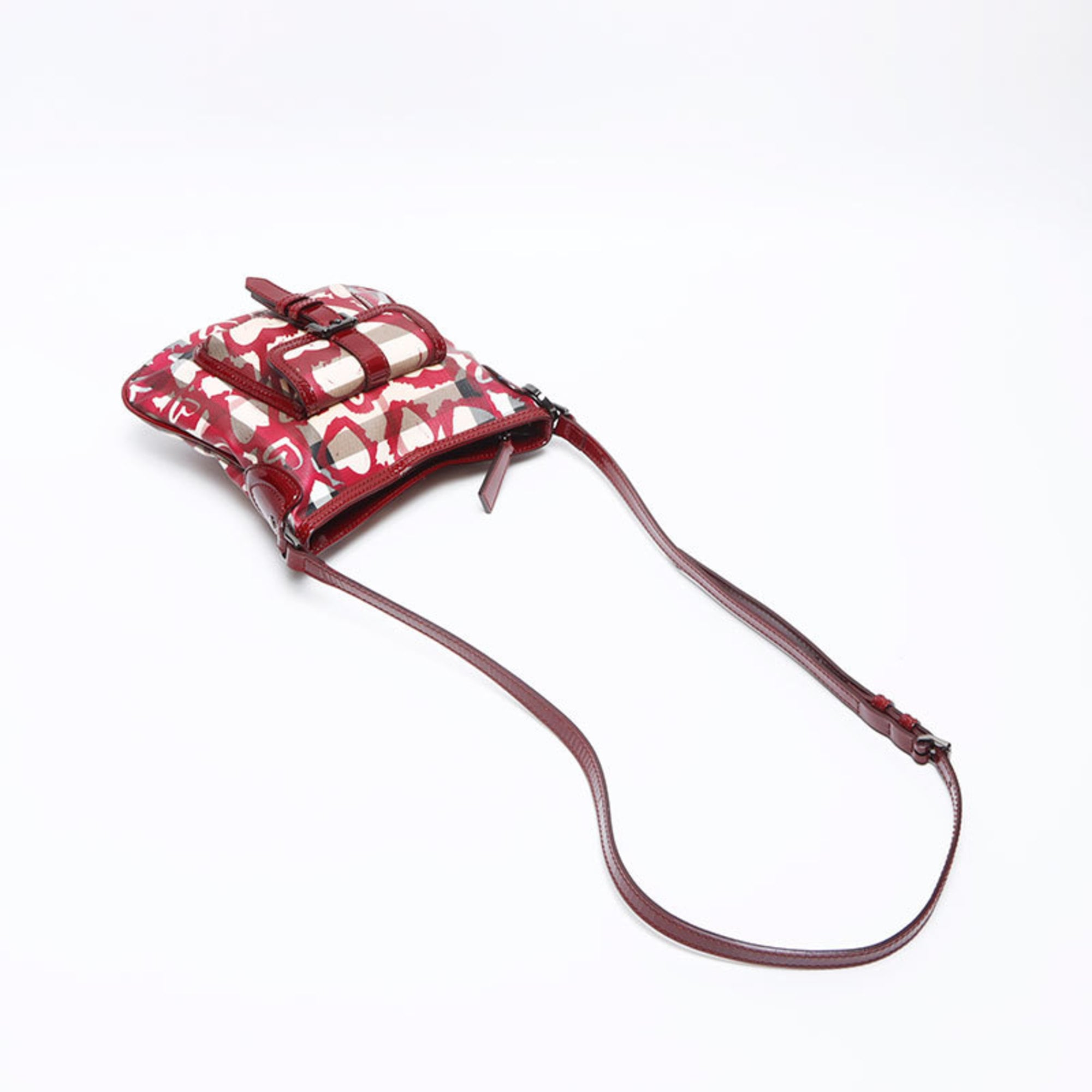 Burberry Beige Red Color Shoulder Bag (Pre-Owned)