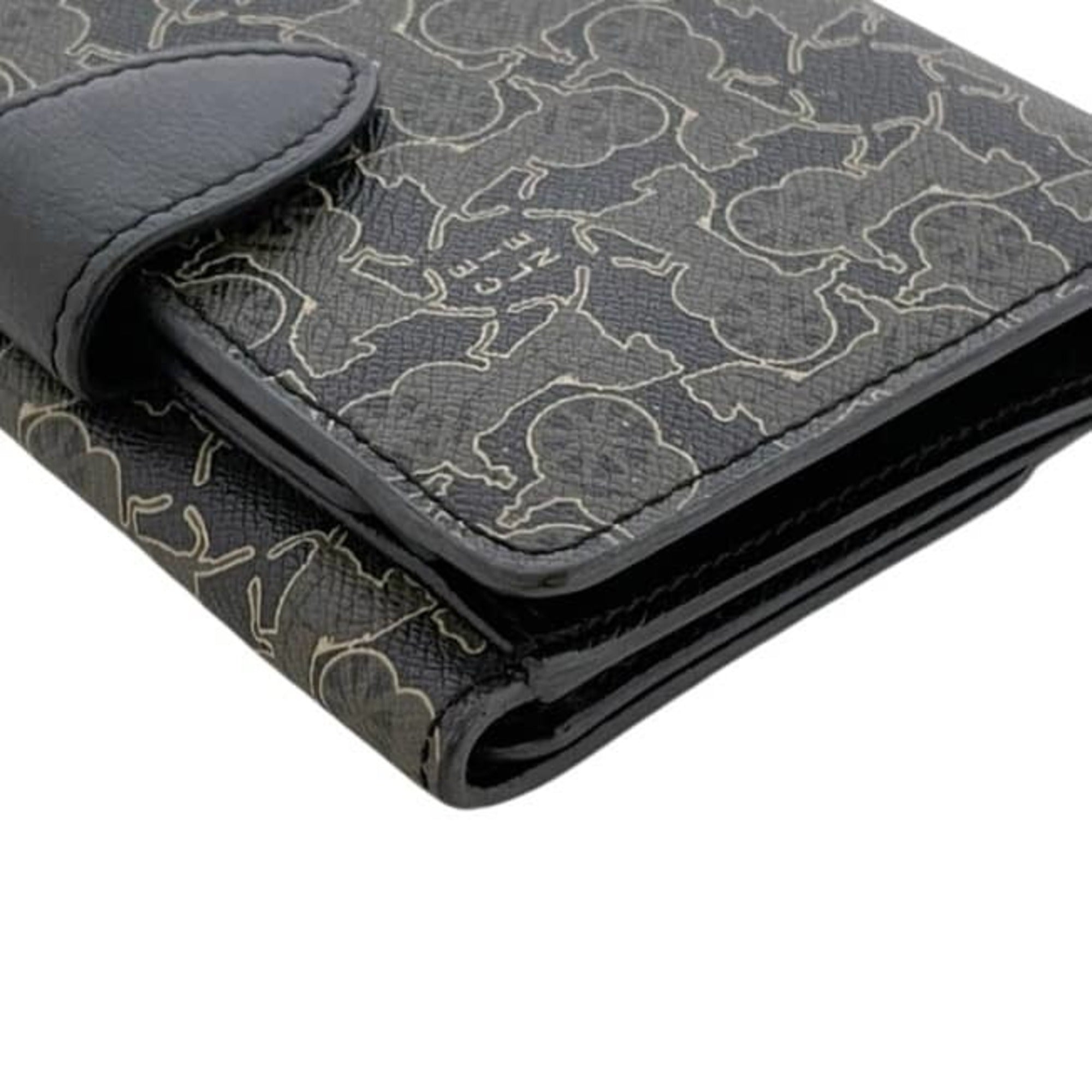 Celine Black Gray Pvc Leather Wallet (Bi-Fold) (Pre-Owned)
