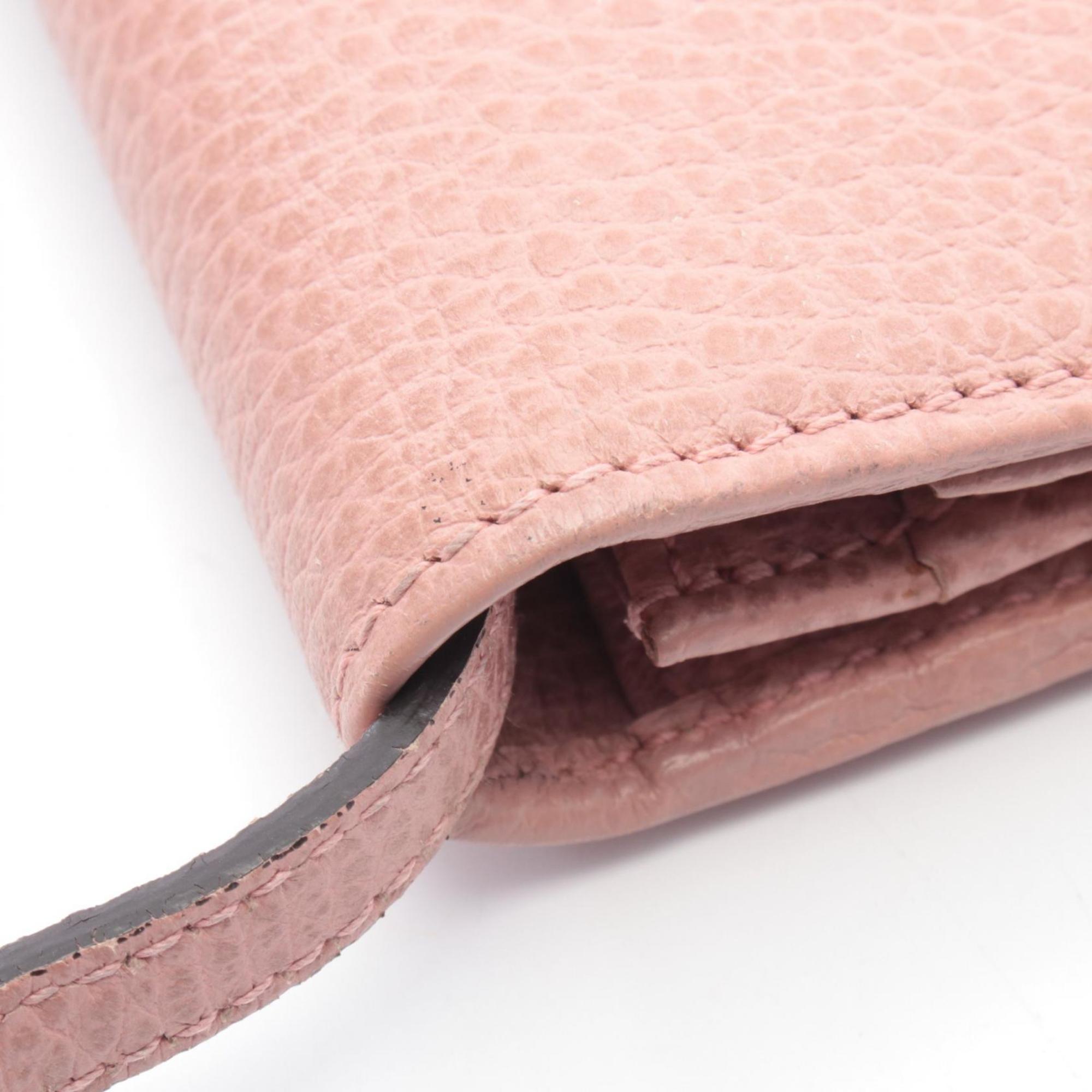 Gucci Pink Leather Handbag Shoulder Bag (Pre-Owned)