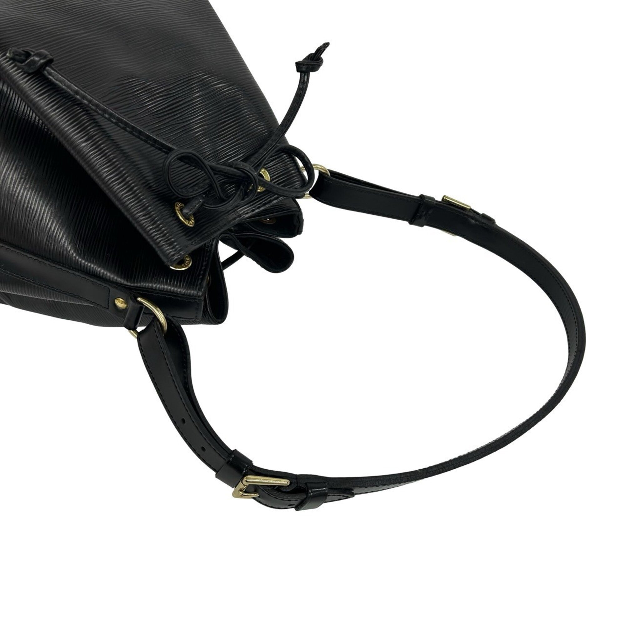 Louis Vuitton Black Leather Shoulder Bag Tote Bag (Pre-Owned)