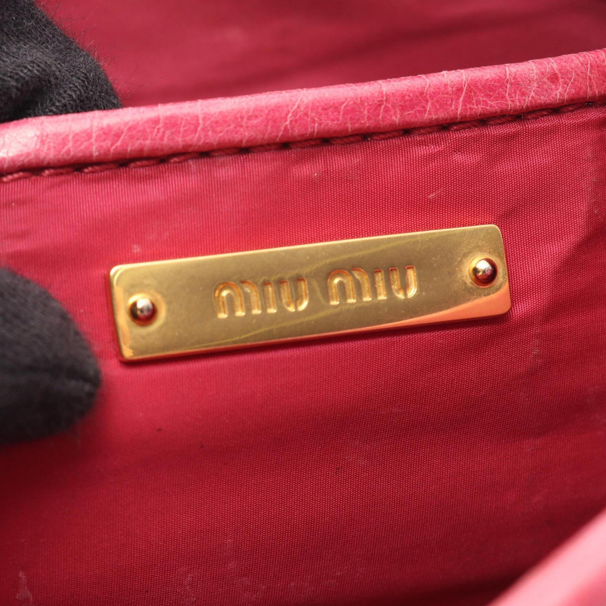 Miu Miu Pink Leather Clutch Bag Handbag (Pre-Owned)
