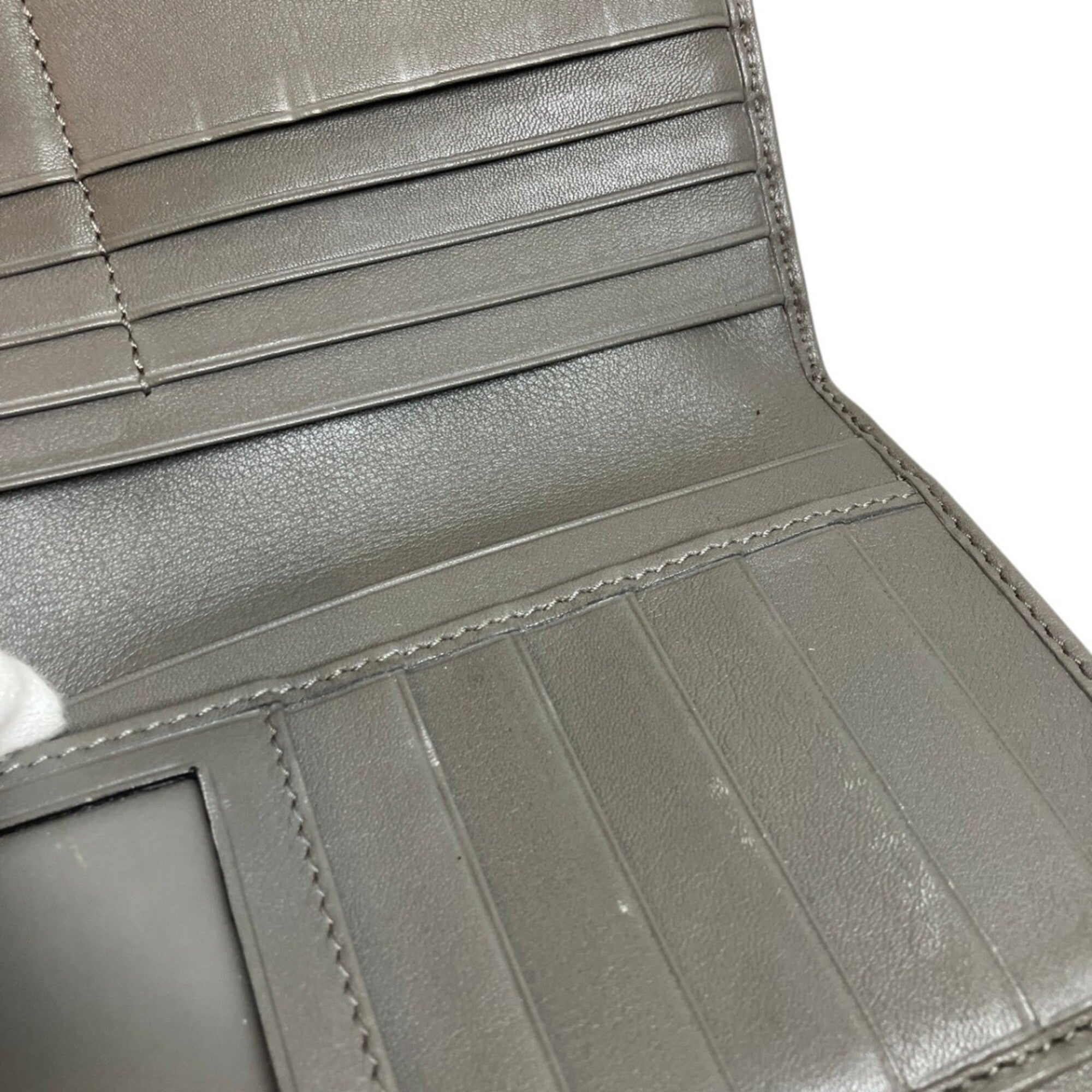 Gucci Gray Leather Long Wallet (Bi-Fold) (Pre-Owned)