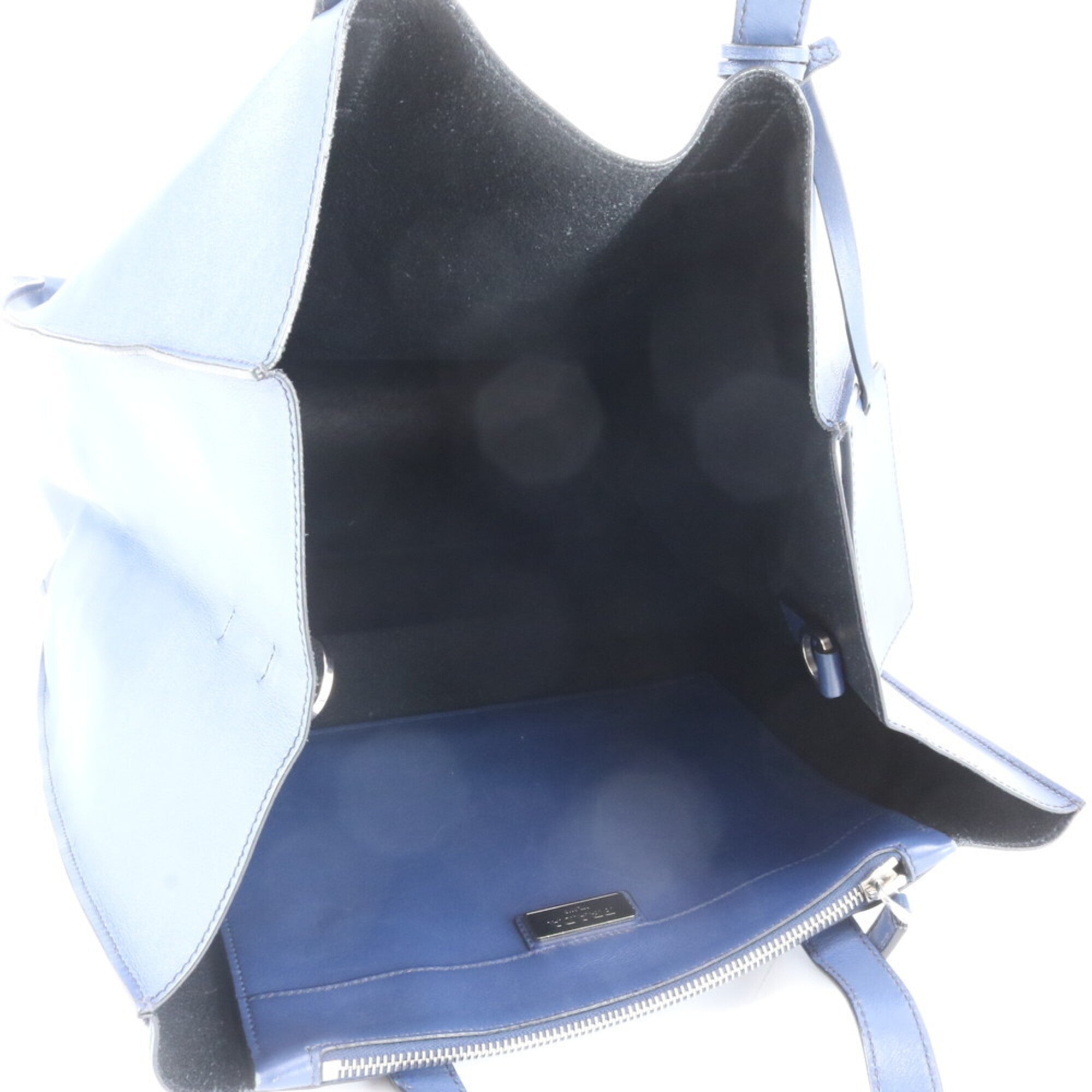 Prada Blue Leather Handbag Tote Bag (Pre-Owned)
