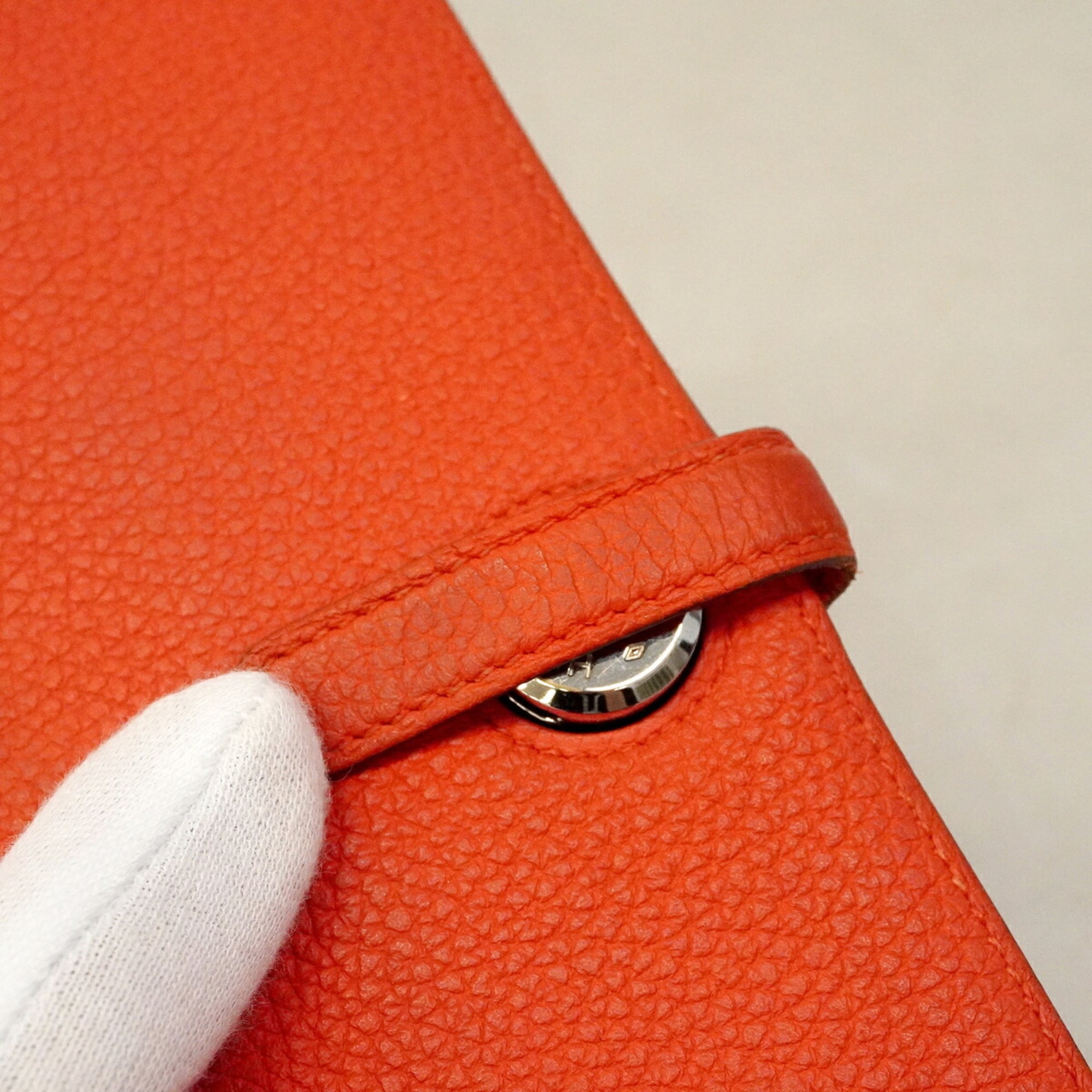 Hermes Capucine Togo Leather Long Wallet (Bi-Fold) (Pre-Owned)