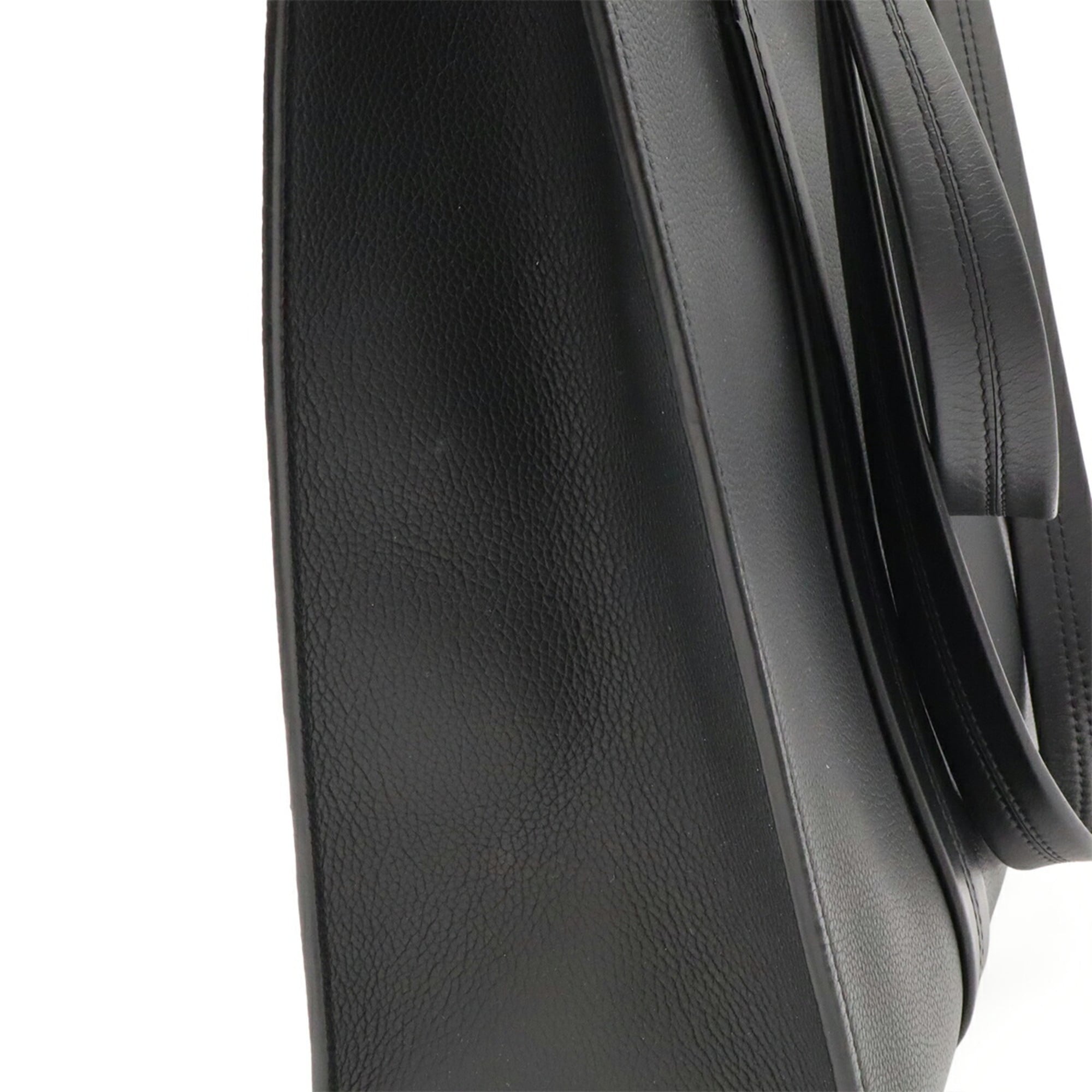 Louis Vuitton Noir Leather Shoulder Bag Tote Bag (Pre-Owned)
