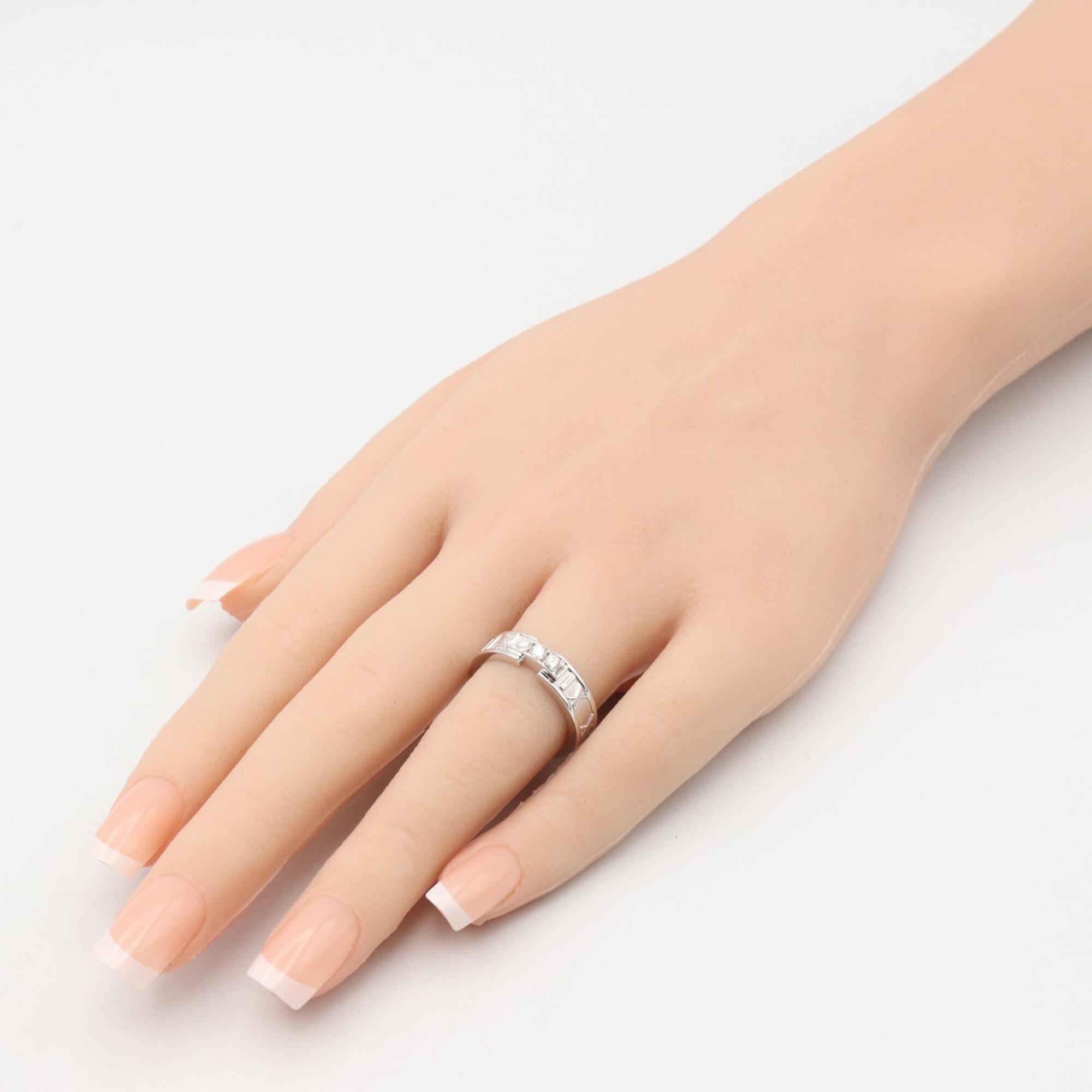 Tiffany Silver Clear White Gold (18K) Band Ring (Pre-Owned)