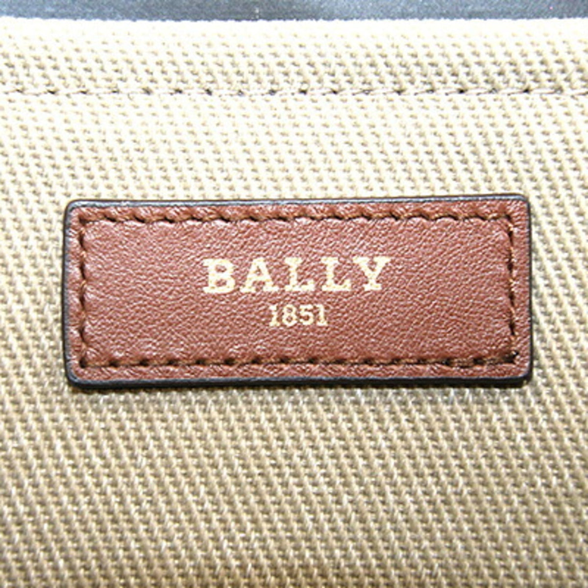 Bally Beige Brown Sand Canvas Leather Handbag (Pre-Owned)
