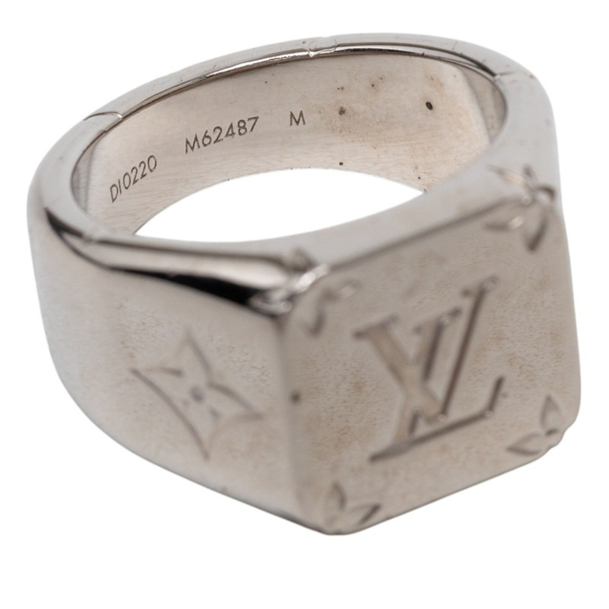 Louis Vuitton Silver Metal Band Ring (Pre-Owned)