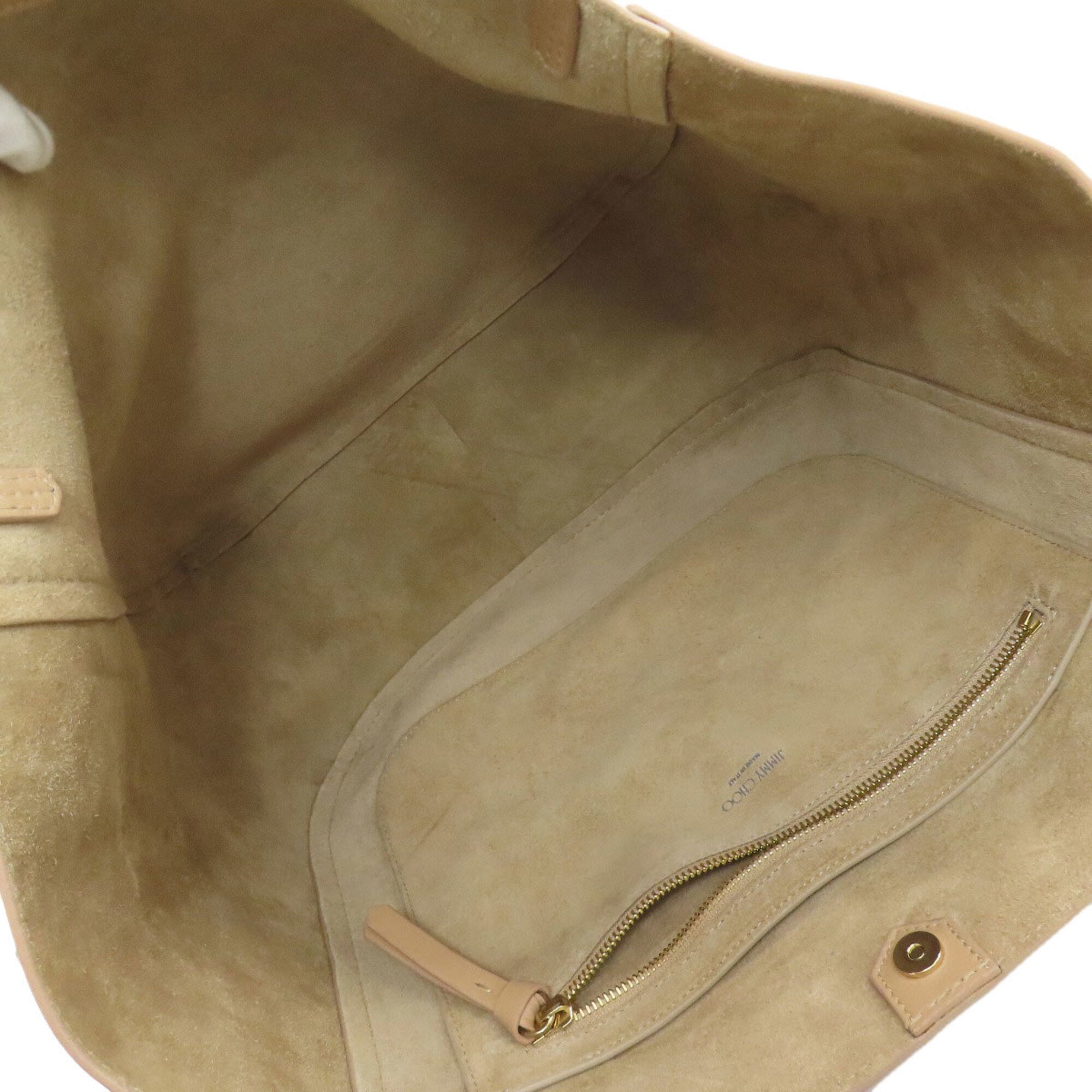 Jimmy Choo Pink Beige Leather Tote Bag (Pre-Owned)