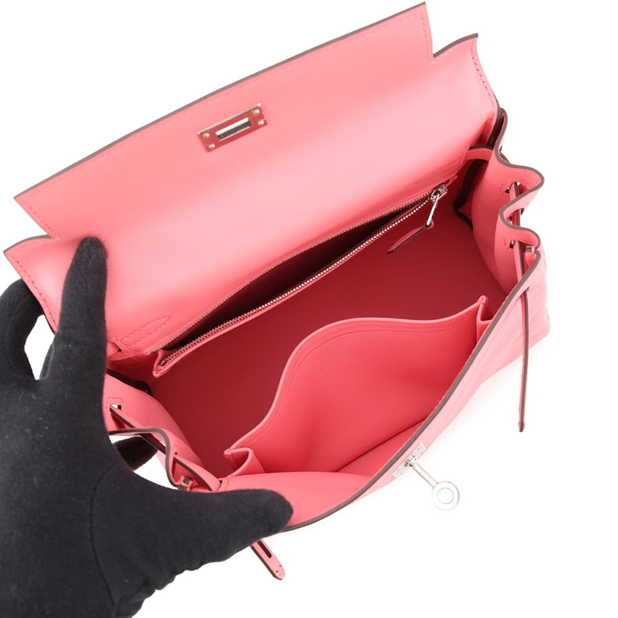 Hermes Kelly Rose Azalee Swift Leather Handbag (Pre-Owned)