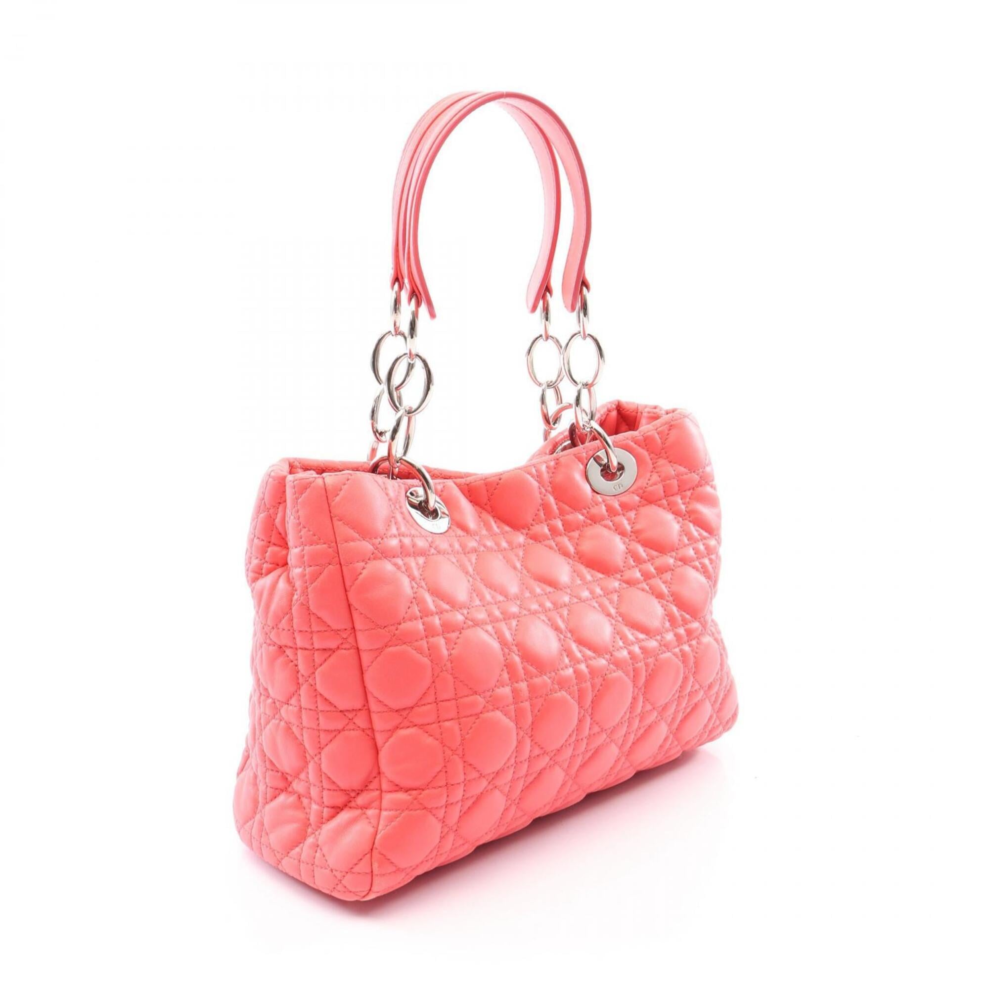 Christian Dior Pink Leather Handbag Tote Bag (Pre-Owned)