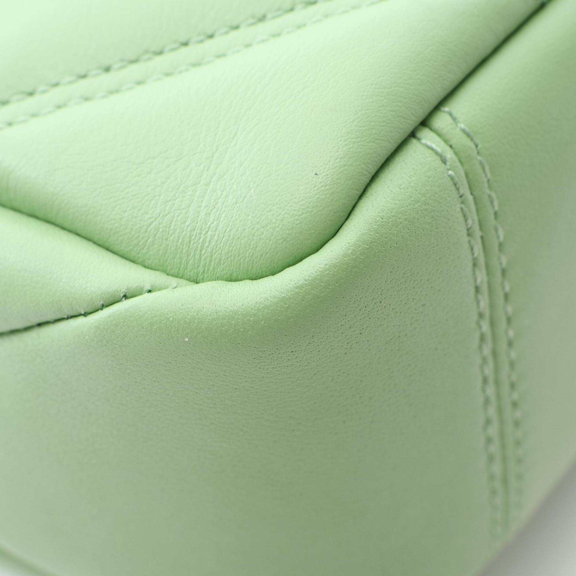 Bvlgari Green Leather Handbag Shoulder Bag (Pre-Owned)