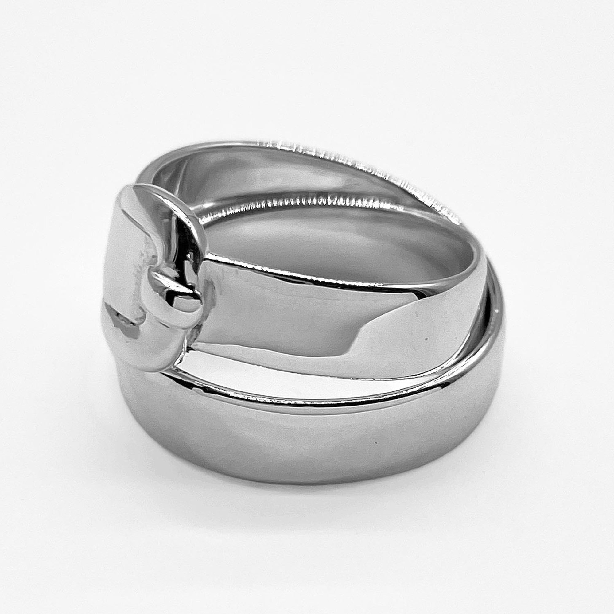 Hermes Silver 925 Band Ring (Pre-Owned)