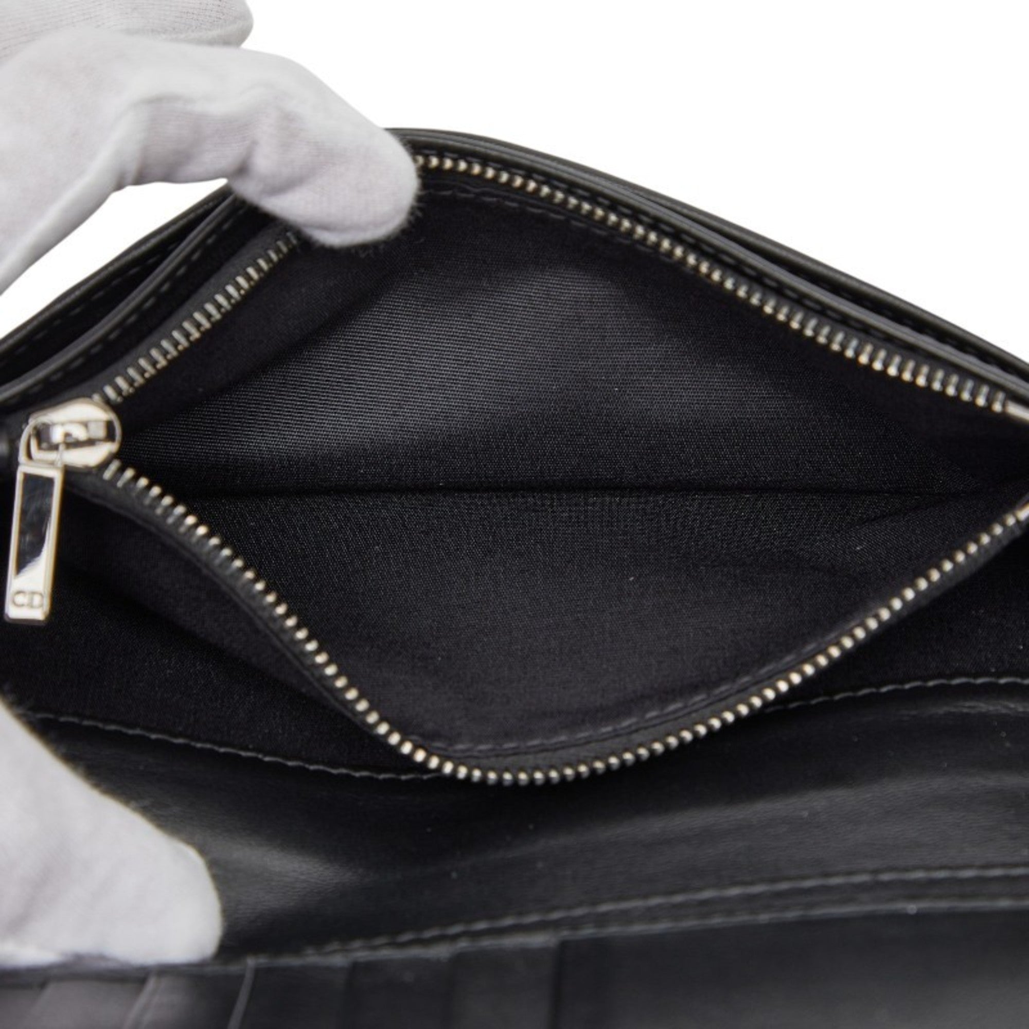 Christian Dior Black Navy Pvc Long Wallet (Bi-Fold) (Pre-Owned)