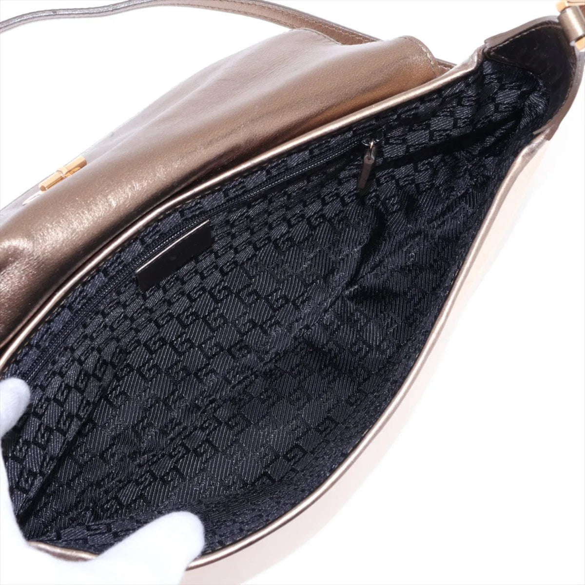Gucci Gold Leather Handbag Shoulder Bag Tote Bag (Pre-Owned)