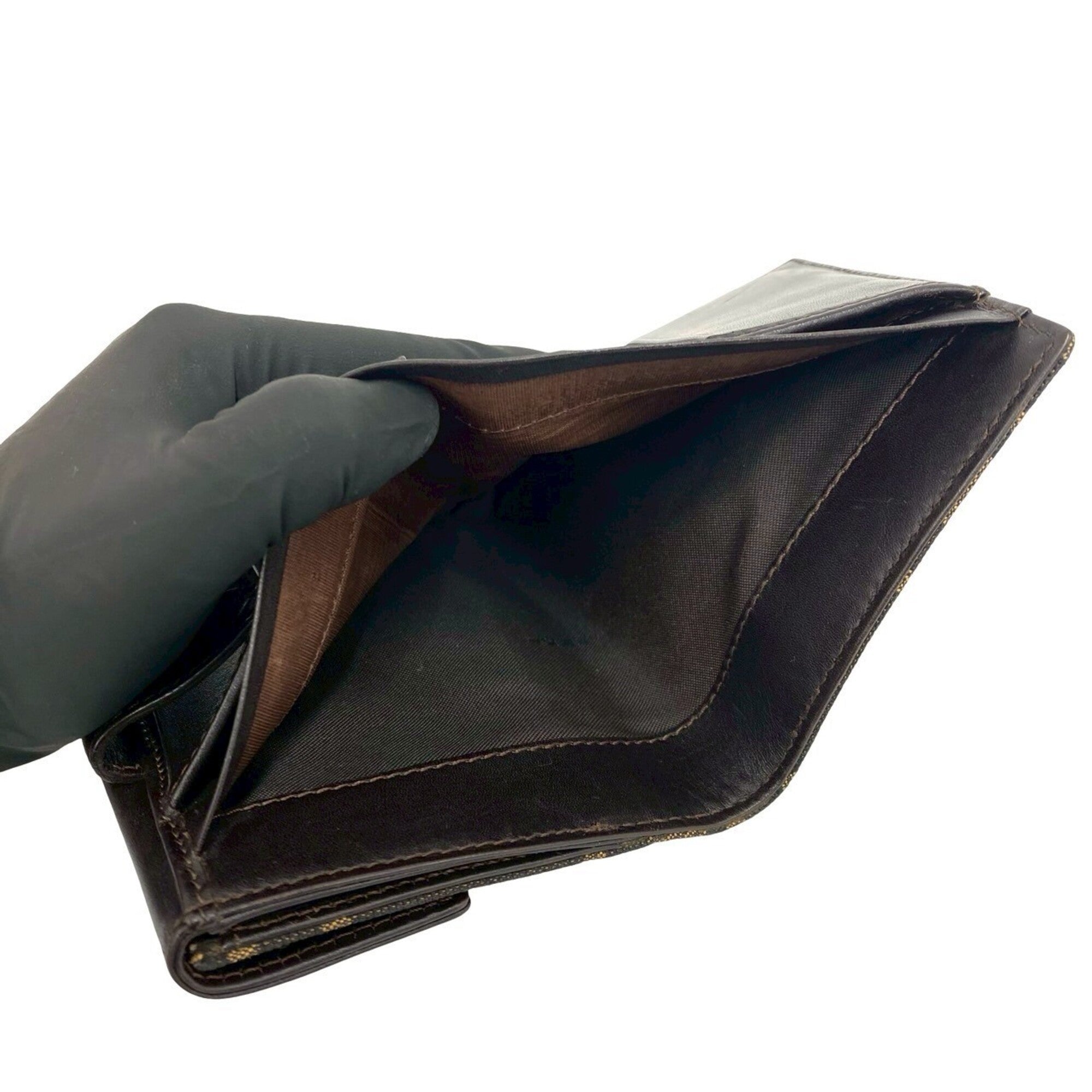 Fendi Black Brown Canvas Leather Wallet (Bi-Fold) (Pre-Owned)