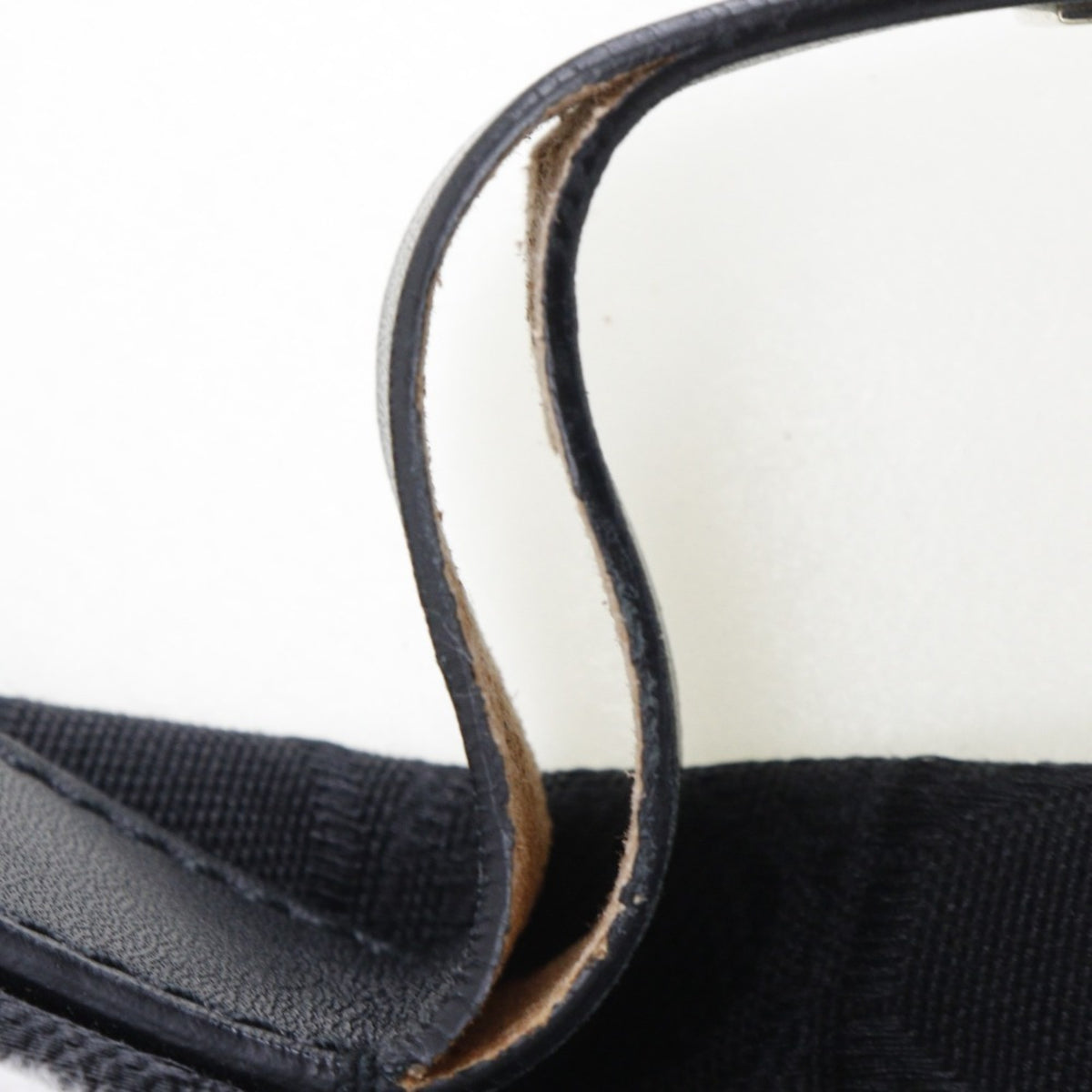 Salvatore Ferragamo Gancini Black Canvas Shoulder Bag (Pre-Owned)