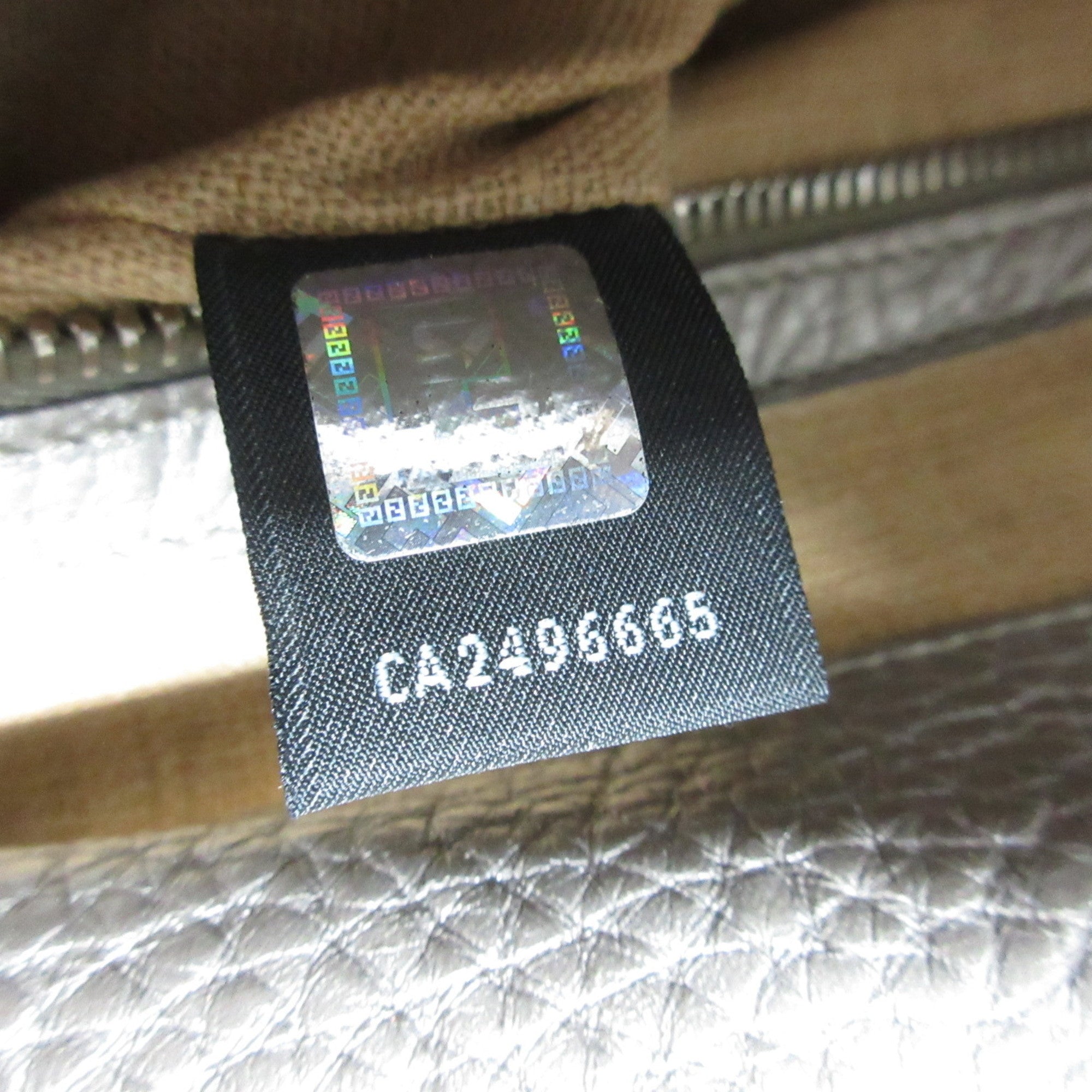 Fendi Metallic Gray Handbag Tote Bag (Pre-Owned)