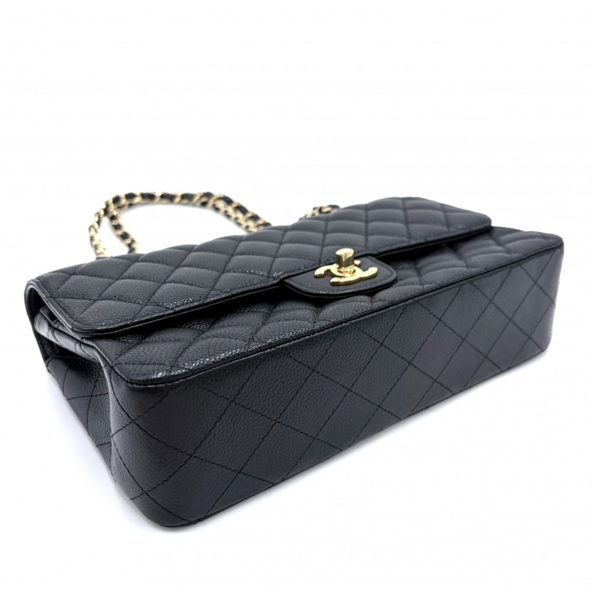 Chanel Black Grained Calfskin Shoulder Bag (Pre-Owned)