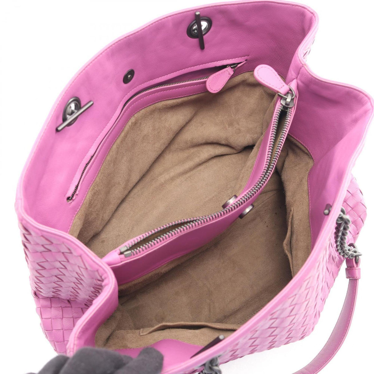 Bottega Veneta Pink Intrecciato Handbag Tote Bag (Pre-Owned)