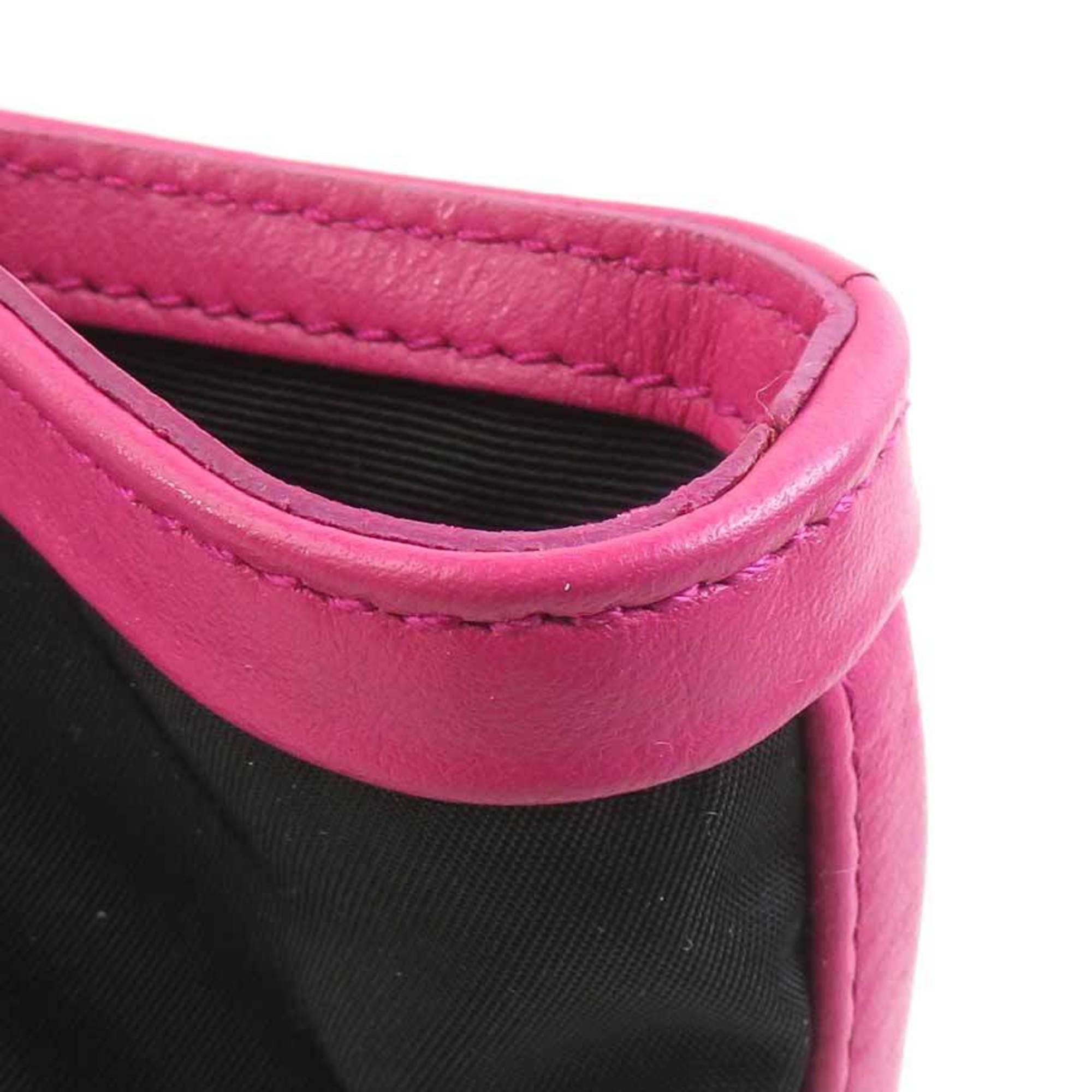 Salvatore Ferragamo Black Pink Nylon Leather Handbag Shoulder Bag (Pre-Owned)