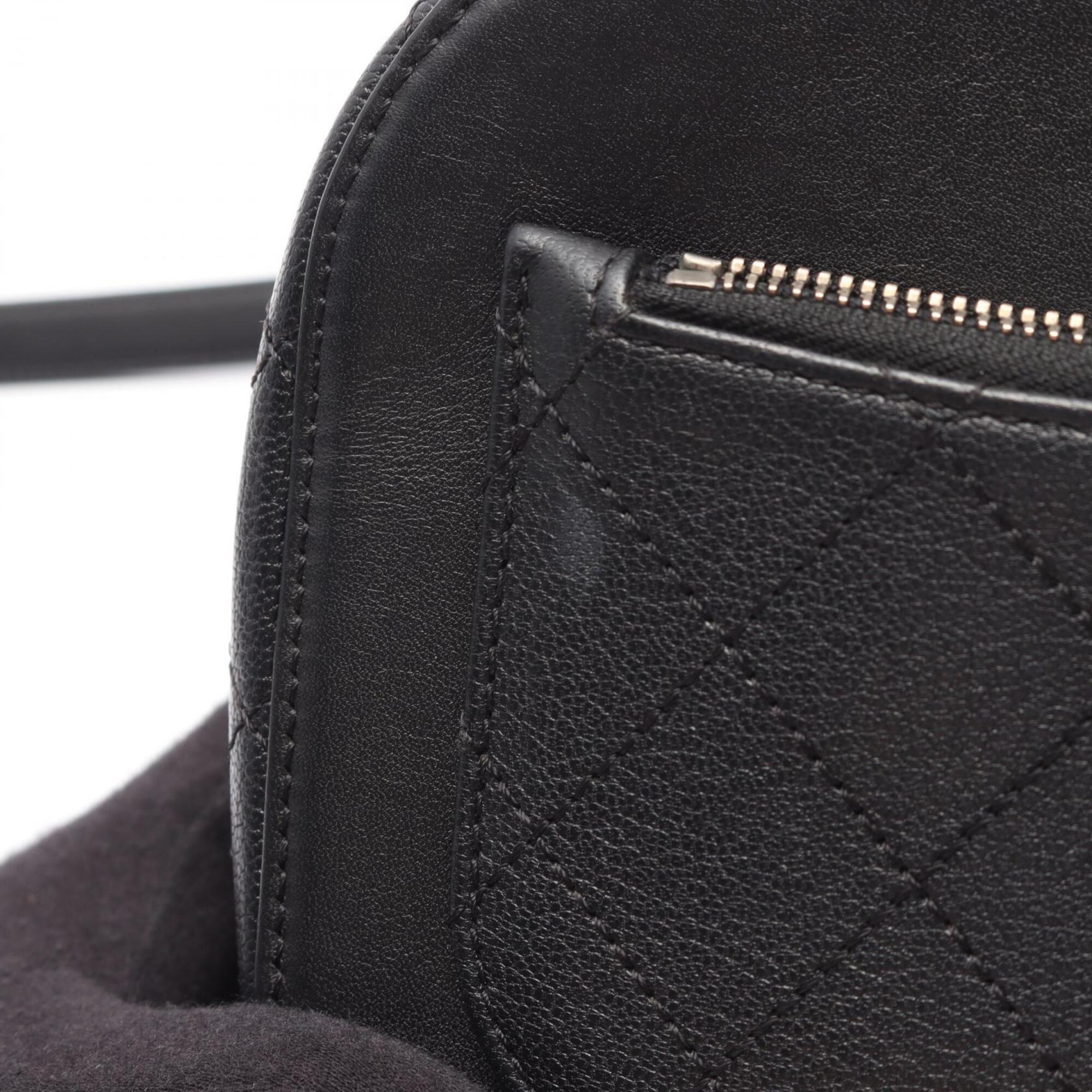 Chanel Black Leather Handbag Shoulder Bag Vanity Bag (Pre-Owned)