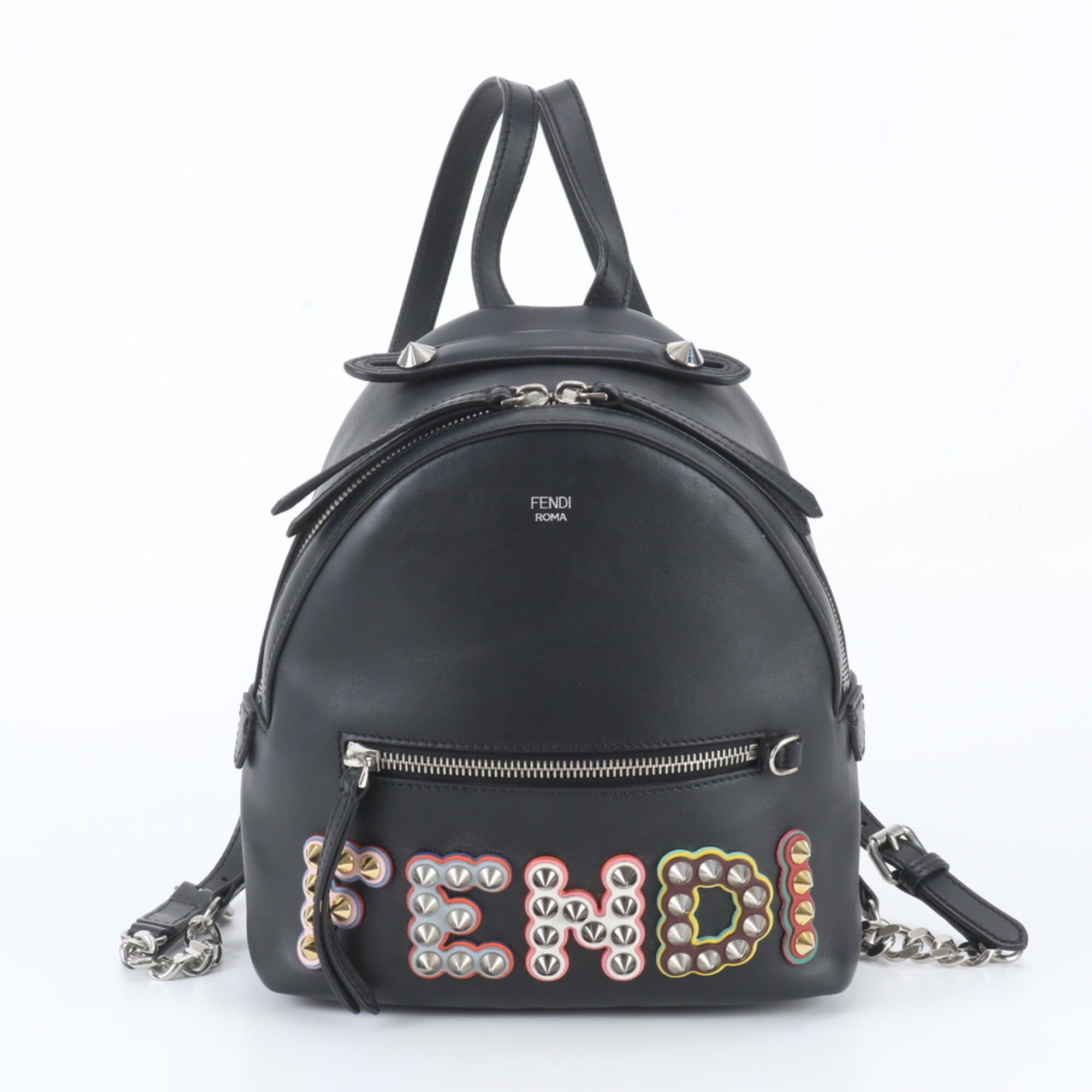Fendi Black Leather Backpack (Pre-Owned)