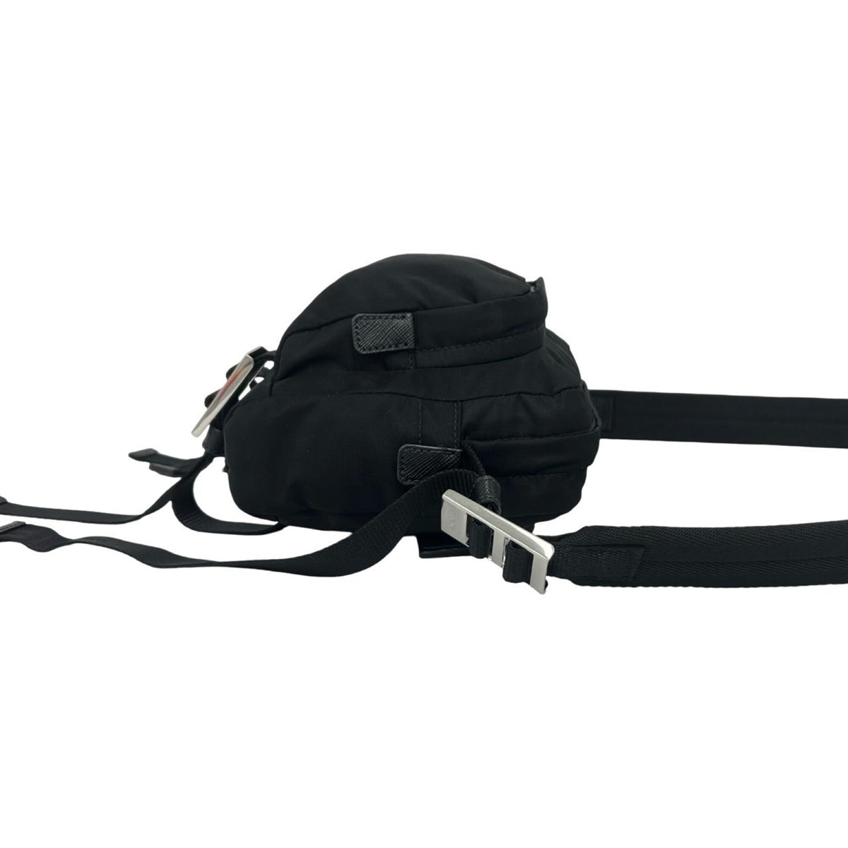 Prada Black Nylon Leather Pochette Shoulder Bag (Pre-Owned)