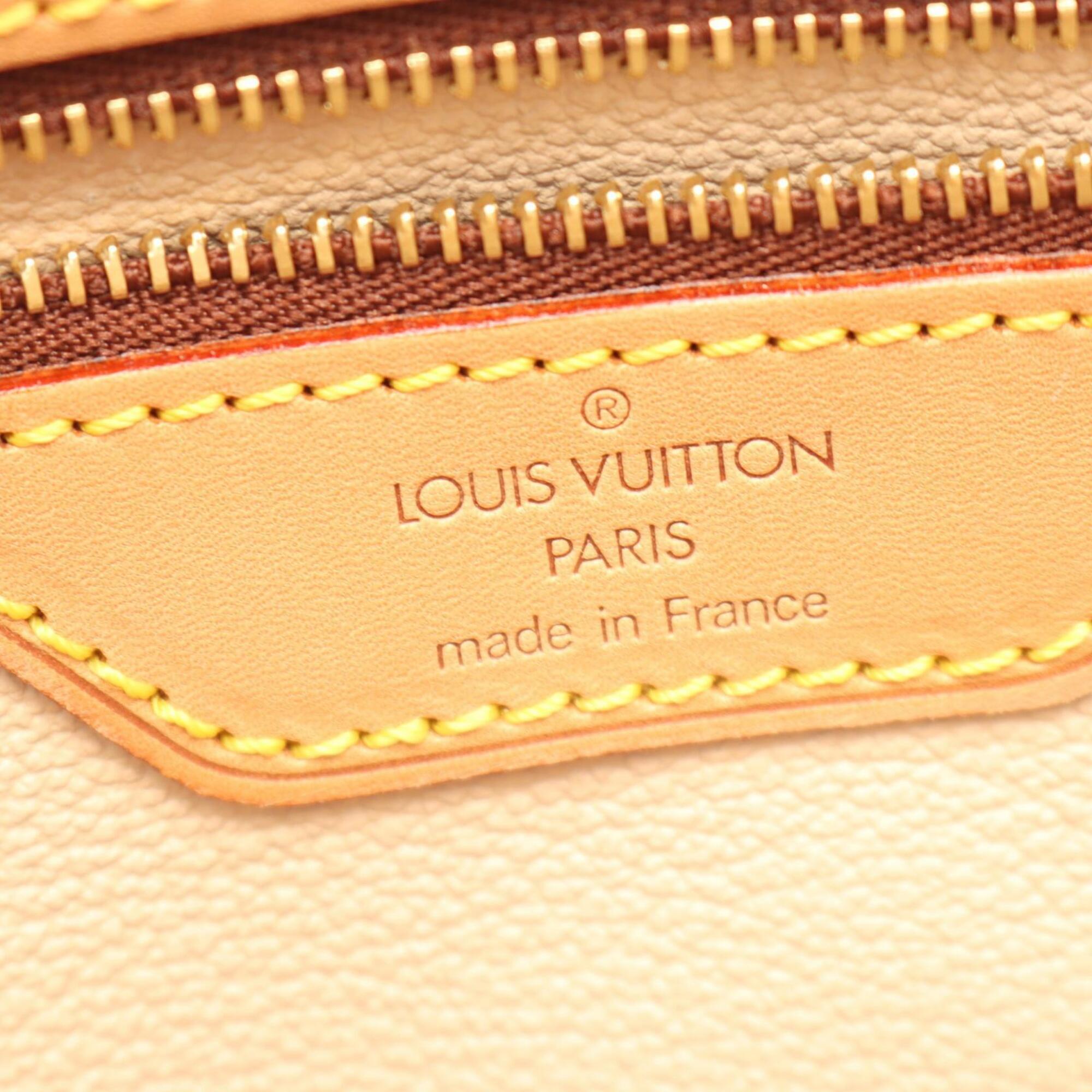 Louis Vuitton Brown Coated Canvas Leather Handbag Pouch Shoulder Bag (Pre-Owned)