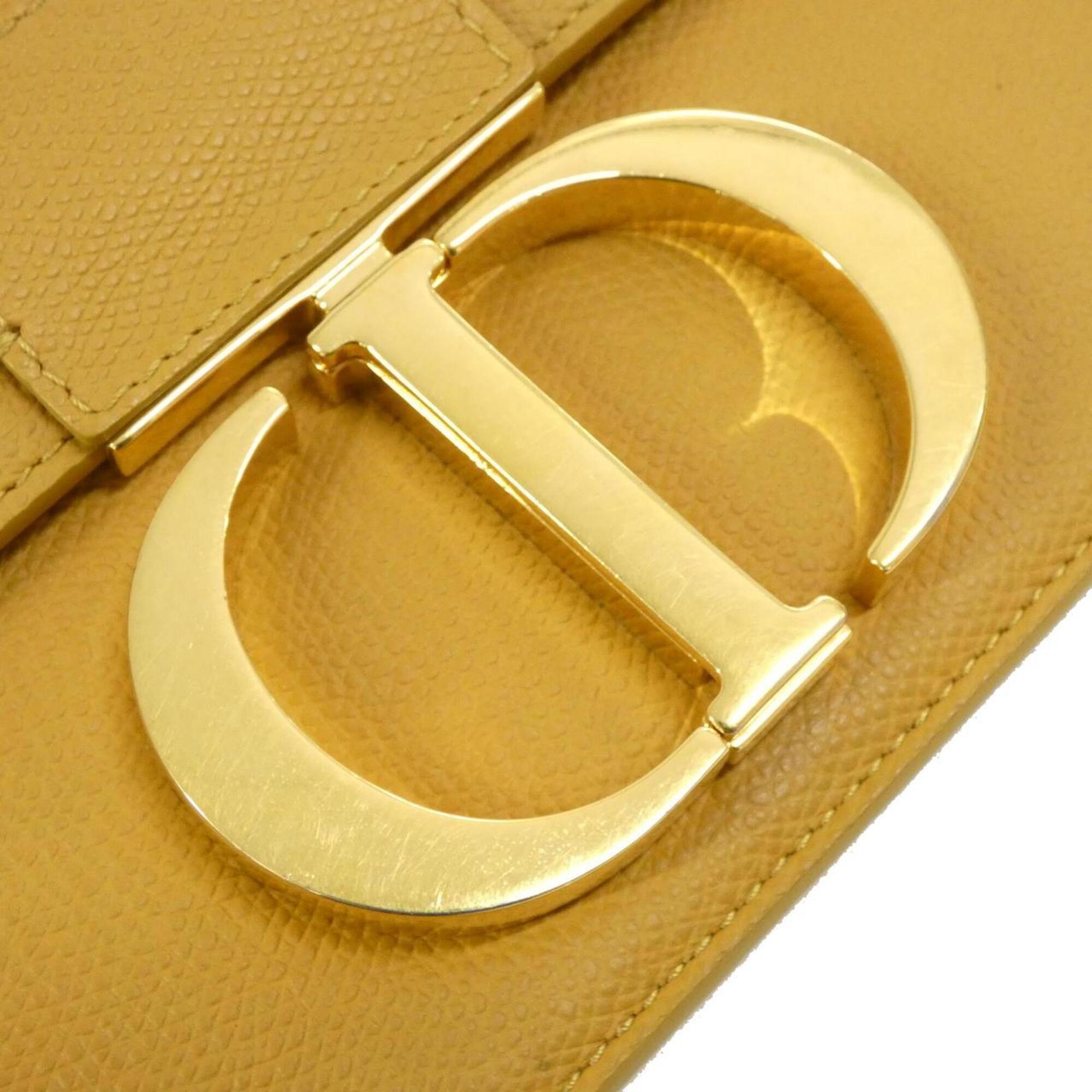Christian Dior Dark Yellow Leather Shoulder Bag (Pre-Owned)