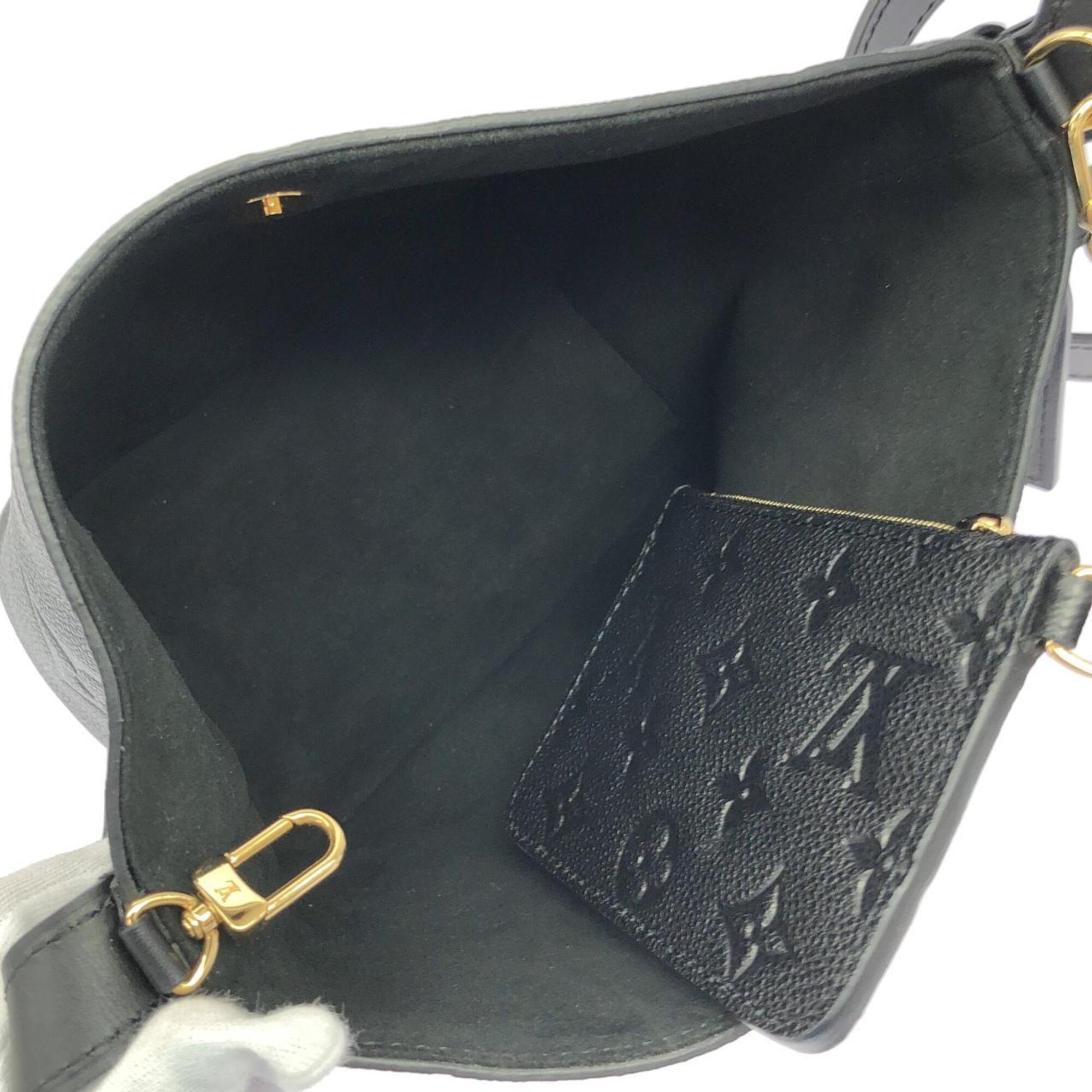 Louis Vuitton Black Leather Handbag (Pre-Owned)