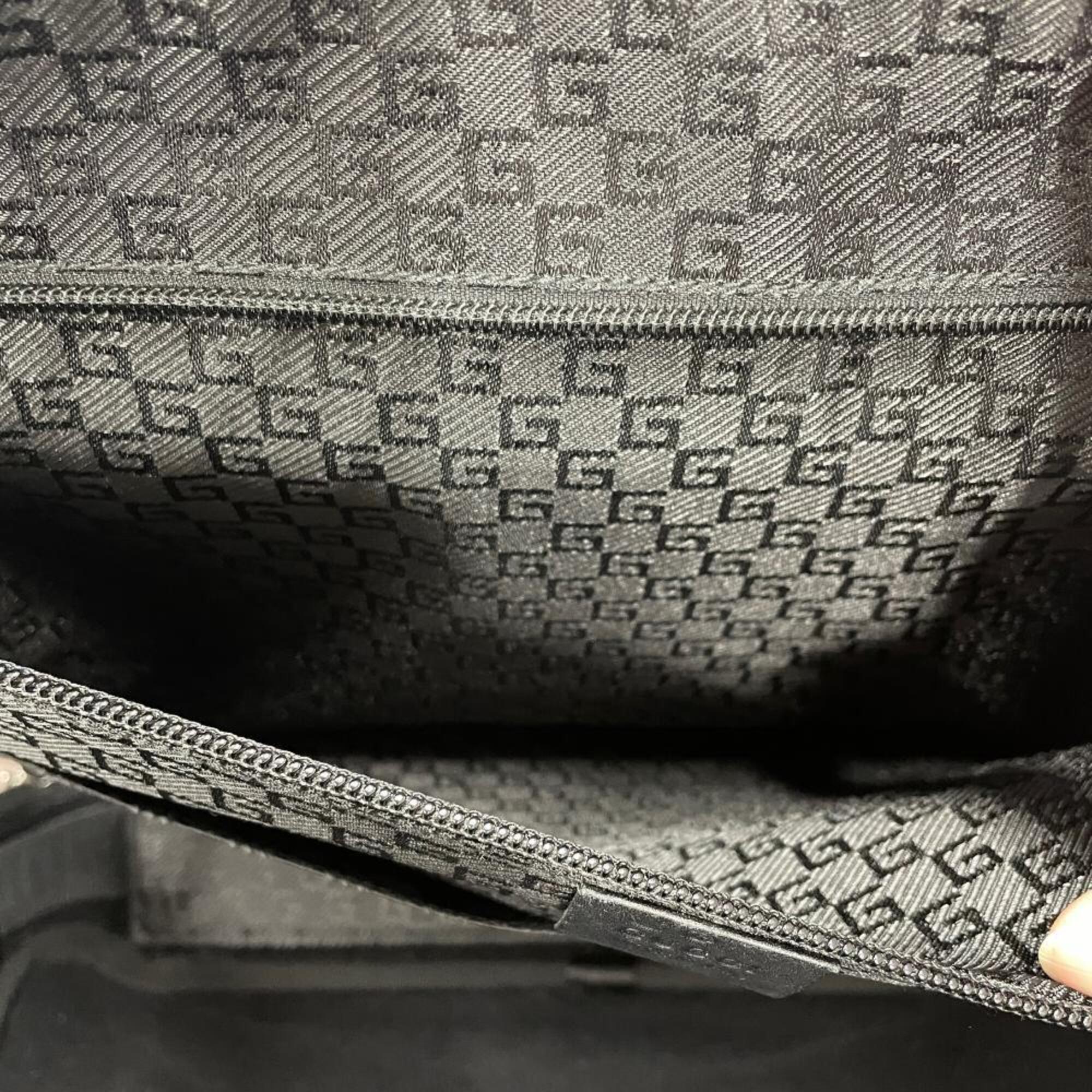 Gucci Black Nylon Leather Briefcase (Pre-Owned)