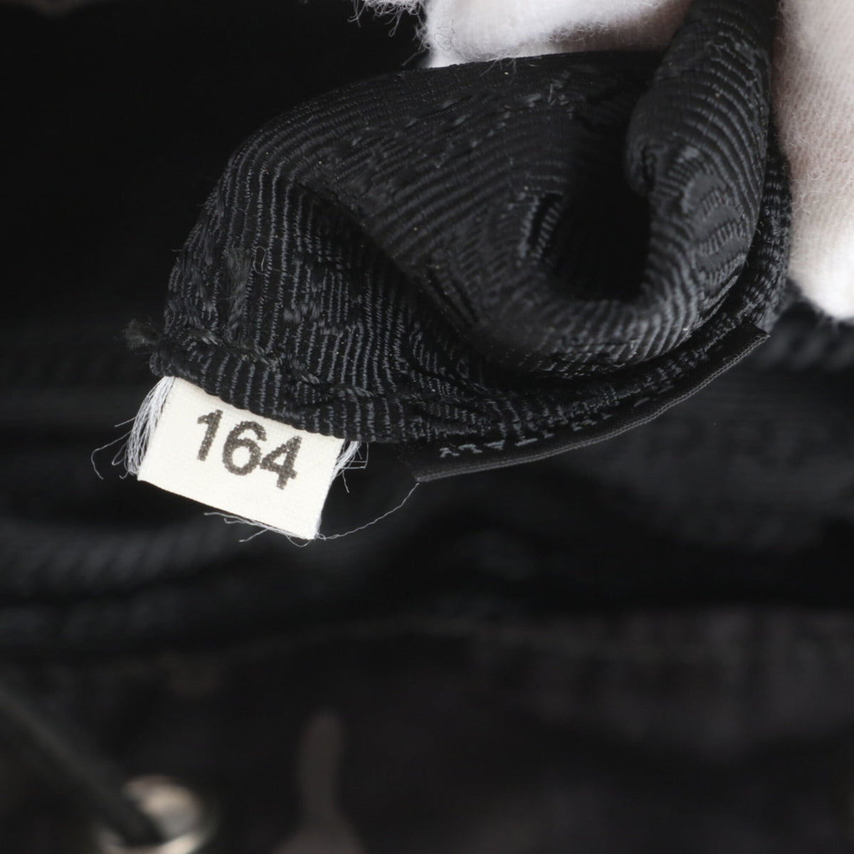 Prada Black Gray Leather Nylon Backpack (Pre-Owned)