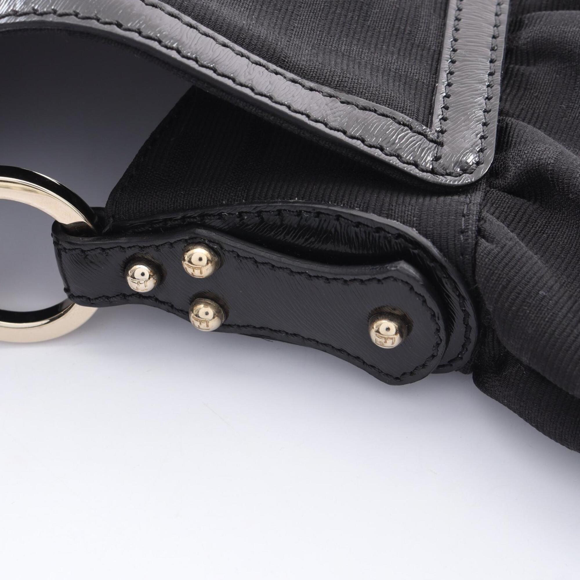 Fendi Black Canvas Leather Handbag Shoulder Bag (Pre-Owned)