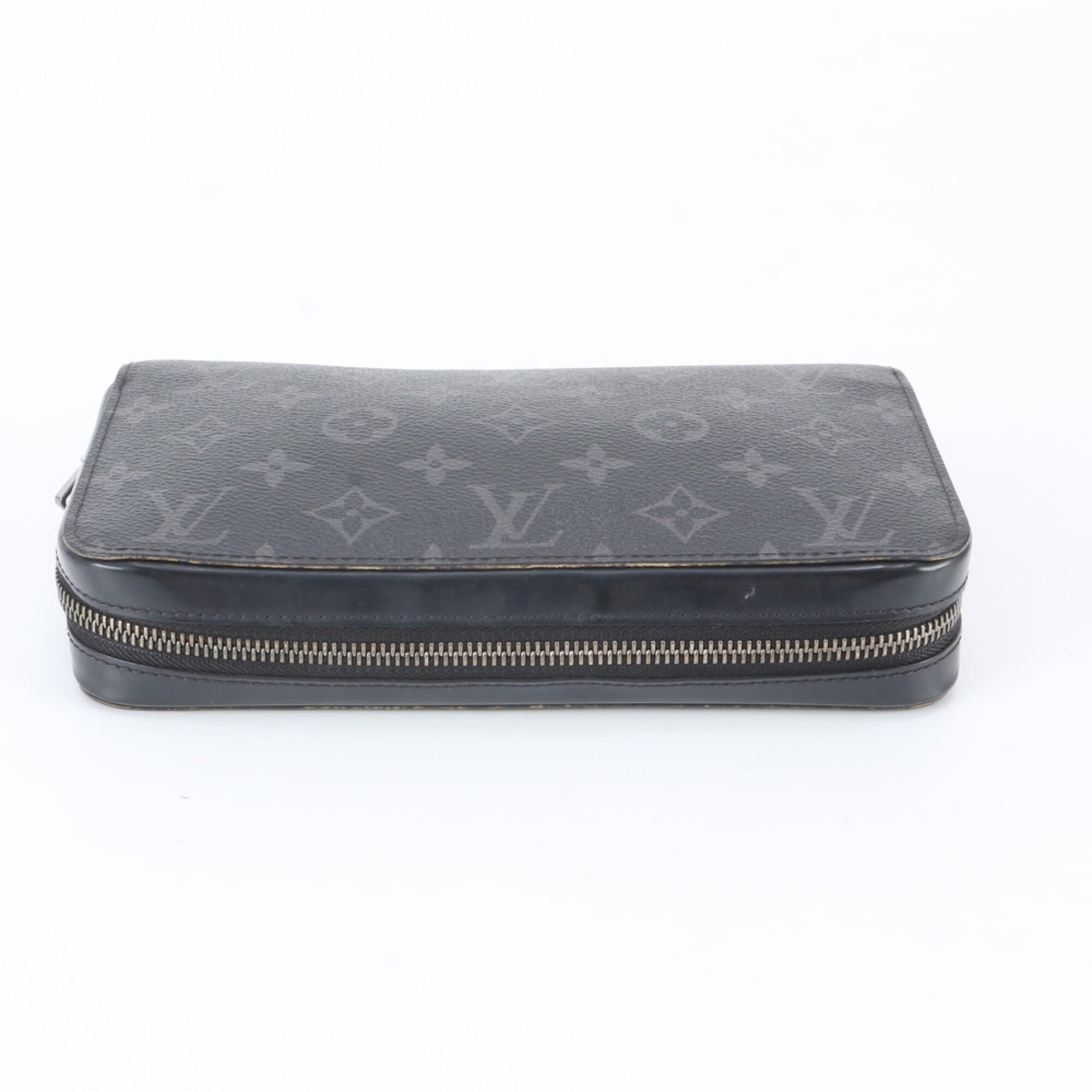 Louis Vuitton Black Leather Coated Canvas Long Wallet (Bi-Fold) (Pre-Owned)