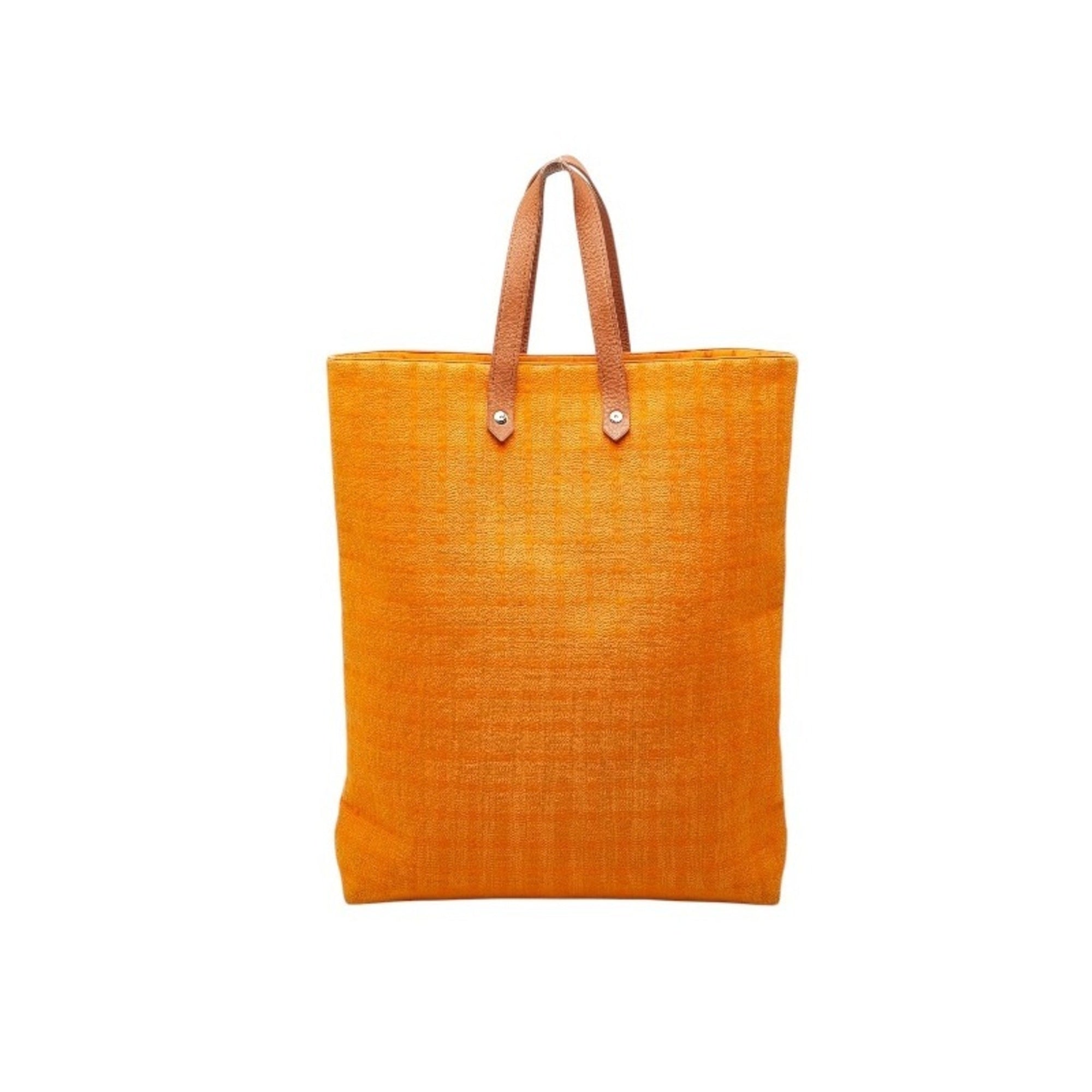 Hermes Orange Wool Cotton Handbag Tote Bag (Pre-Owned)
